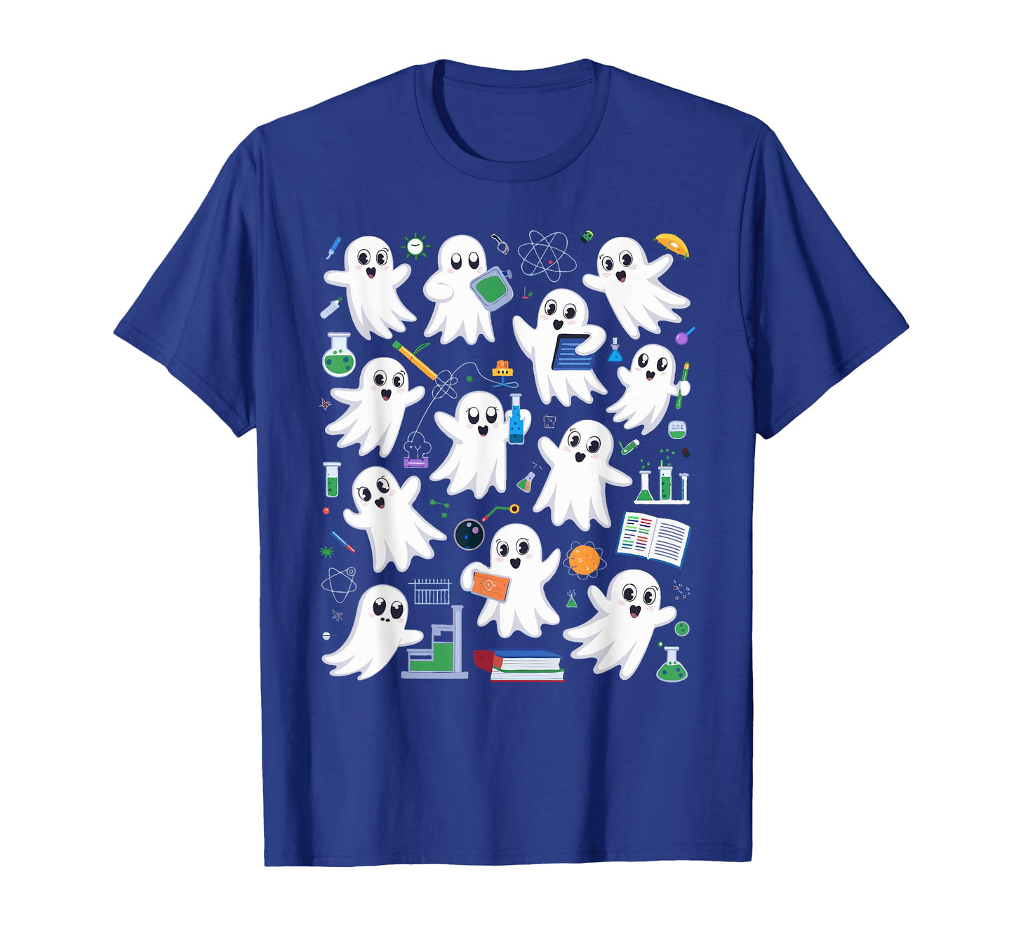 Spooky Ghost Science Teacher Halloween Laboratory Teacher T-Shirt