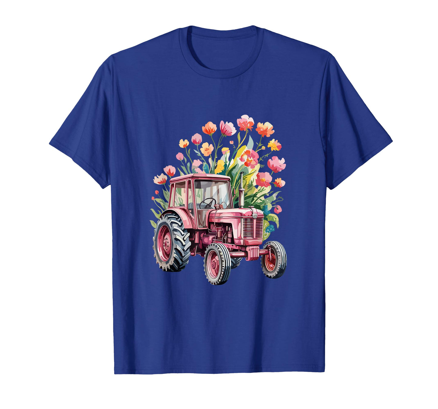 Floral Flower Pink Tractor Country Farm Girl T-Shirt