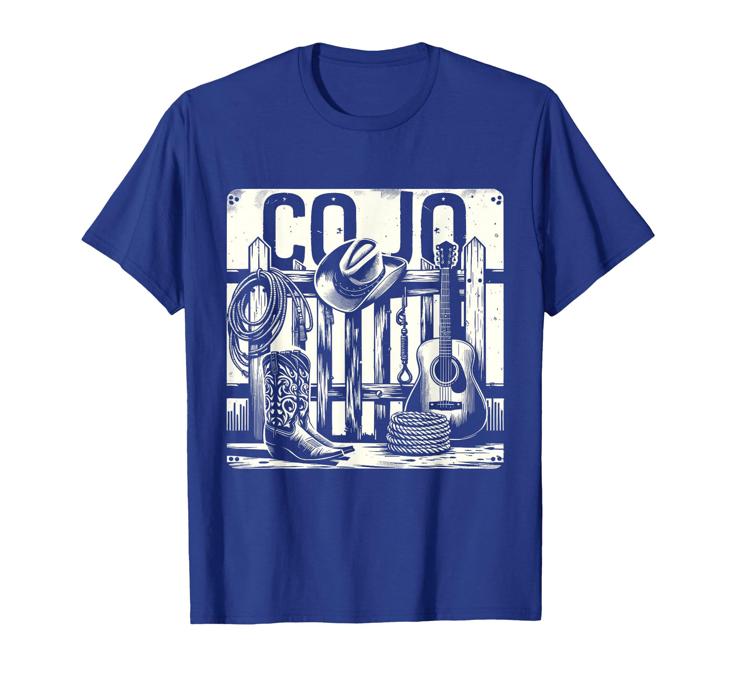 Retro Cojo Pride Vintage Apparel Distressed Cojo Name & Guitar Country Music Retro Outlaw T-Shirt
