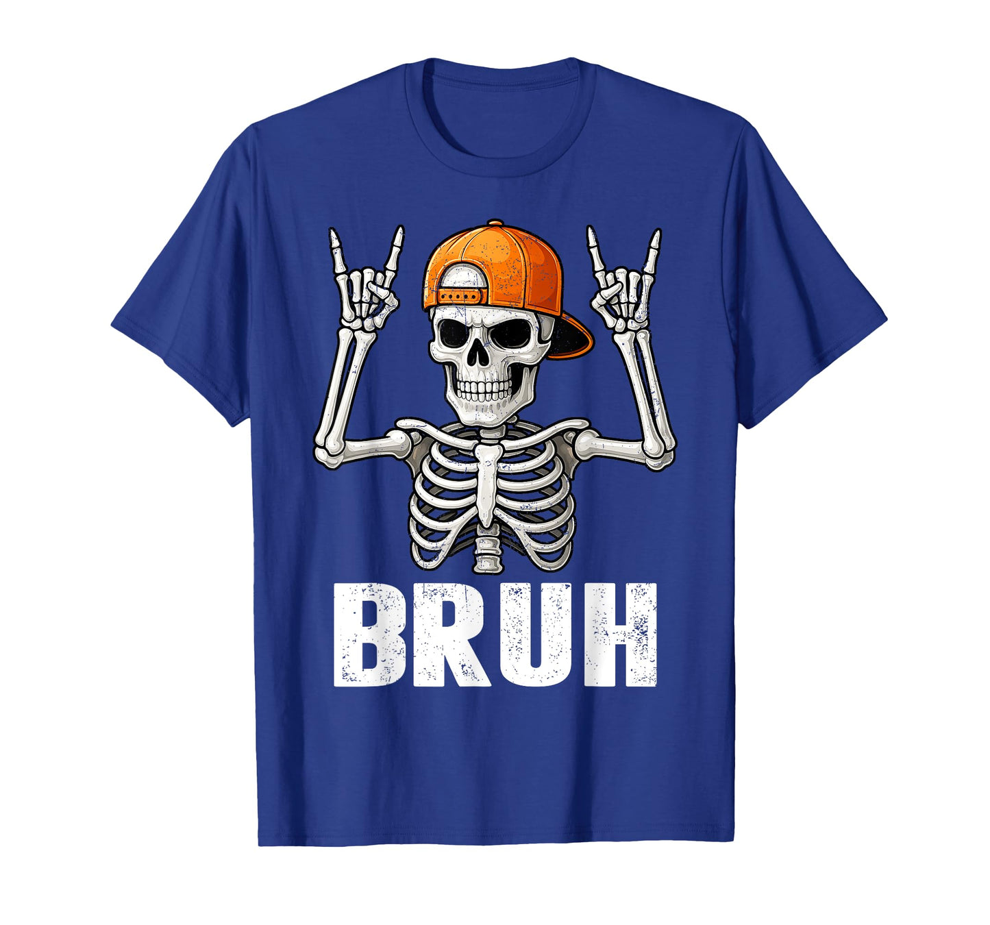 Skeleton Rock On Bruh Halloween For Mens Boys Kids Toddlers T-Shirt