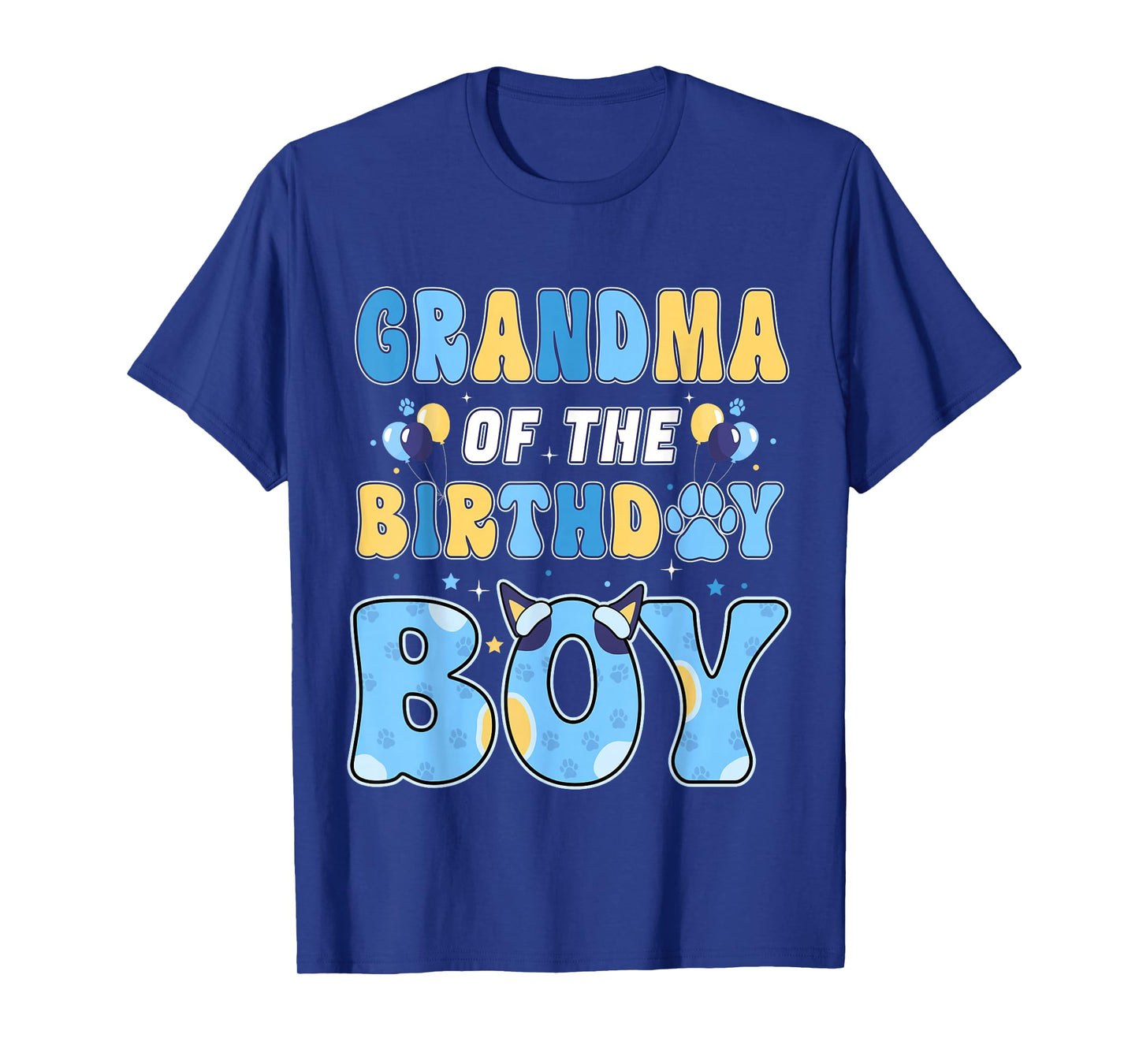 Grandma of The Birthday Boy Family Blue Dog Birthday Party T-Shirt