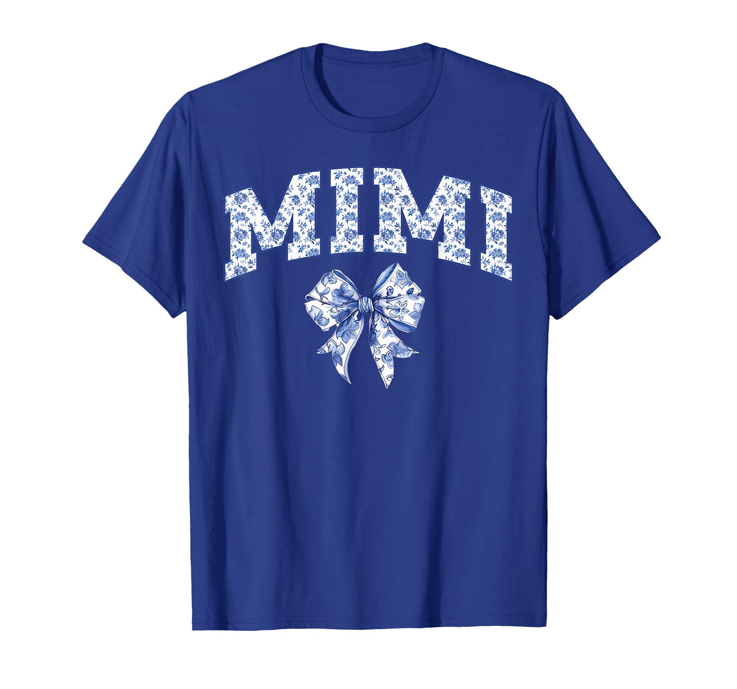 Mimi Coquette Toile Blue Bow Floral Family Matching T-Shirt