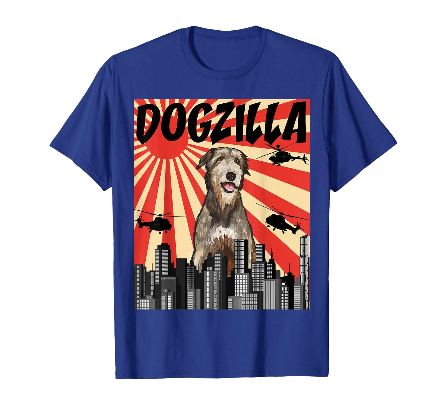 Funny Retro Japanese Dogzilla Irish Wolfhound T-Shirt
