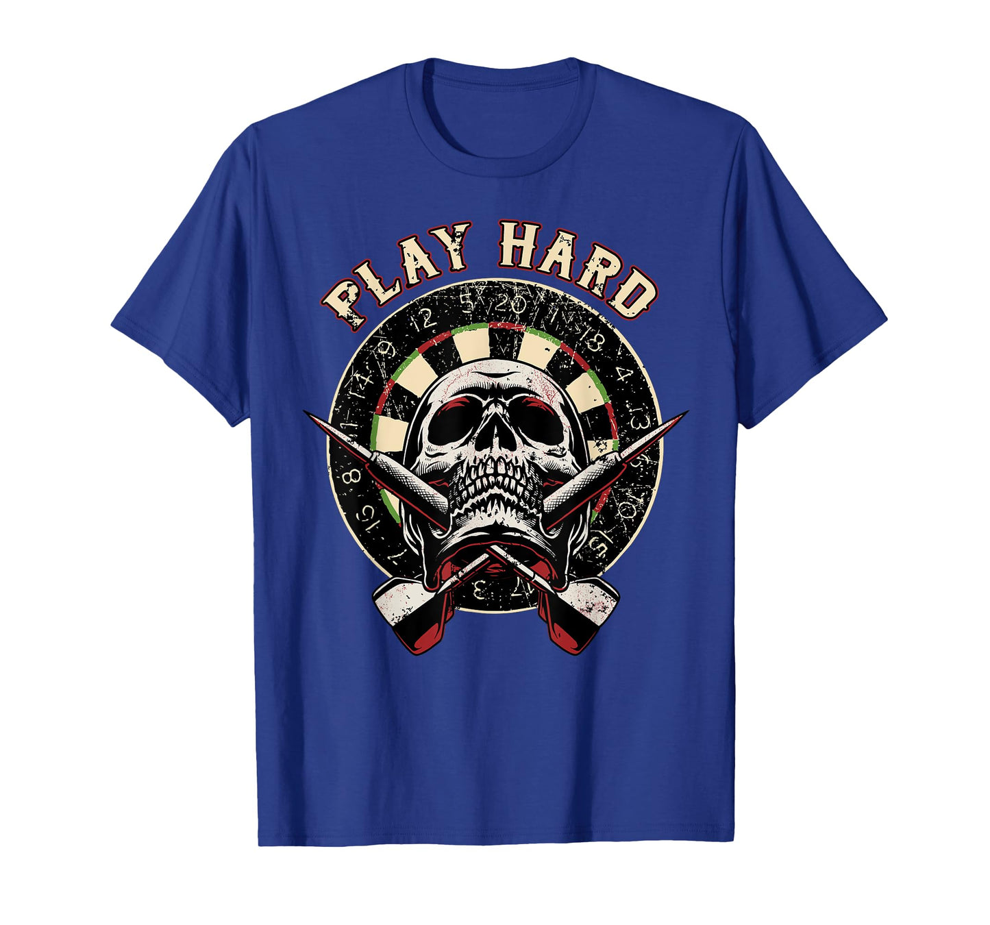 Play Hard Skull Arrow dartboard bullseye Team - Darts T-Shirt