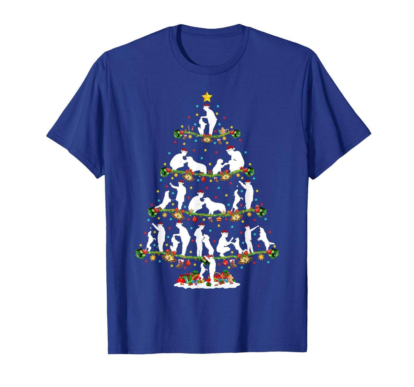 Dog Training Xmas Lighting Santa Dog Training Christmas Tree T-Shirt
