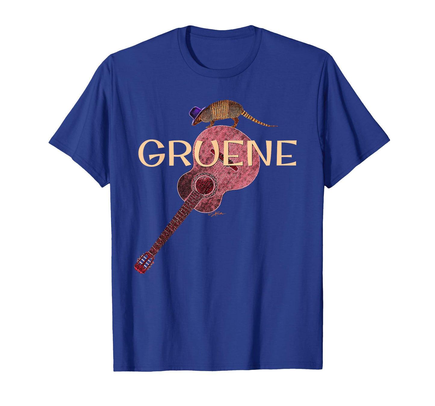 JCombs: Gruene, Texas Armadillo/Guitar T-Shirt T-Shirt