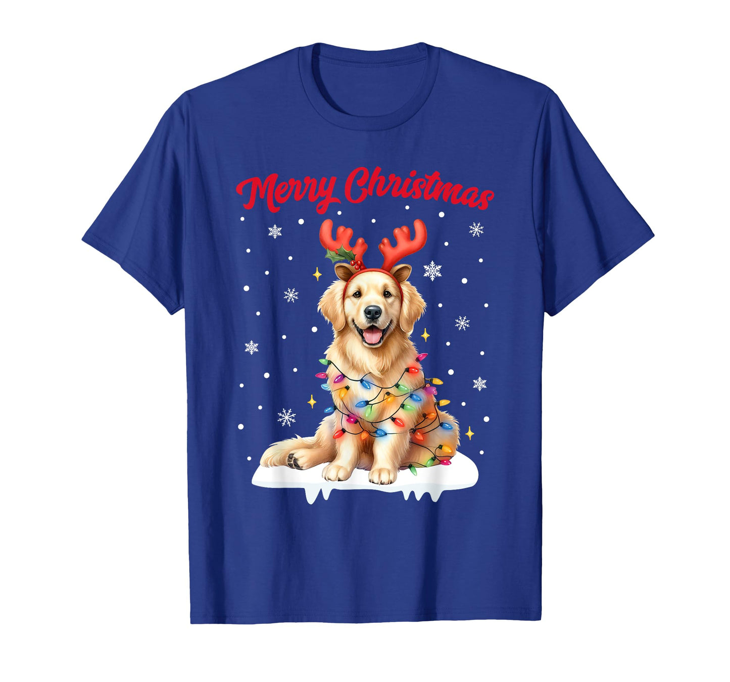 Christmas Pajamas Men Women Kids Golden Retriever Dog T-Shirt