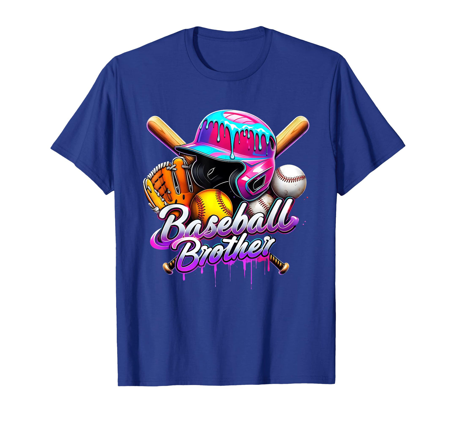 Baseball Brother Sports Fan Drip Youth Boys Baseball T-Shirt