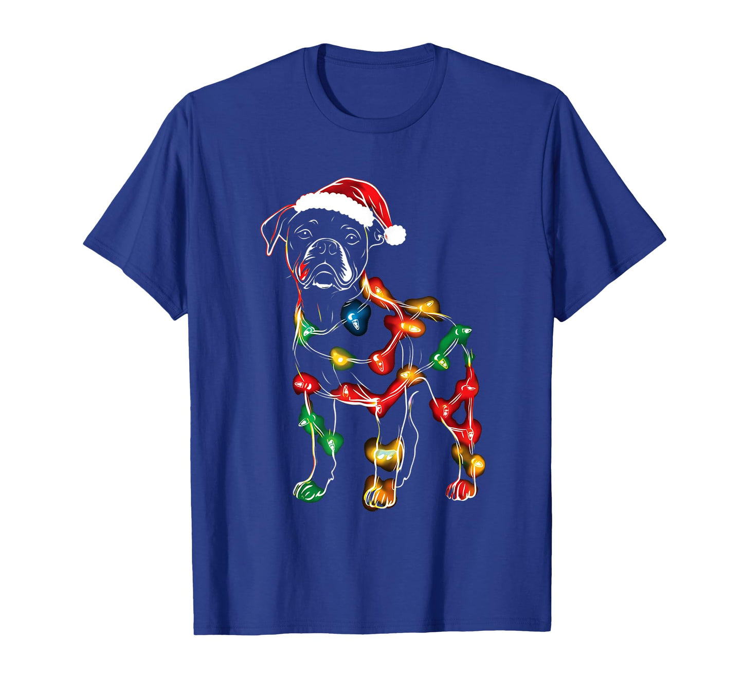 Funny Santa Boxer Retriever Christmas Lights Dog Lover T-Shirt for Men Women Kids