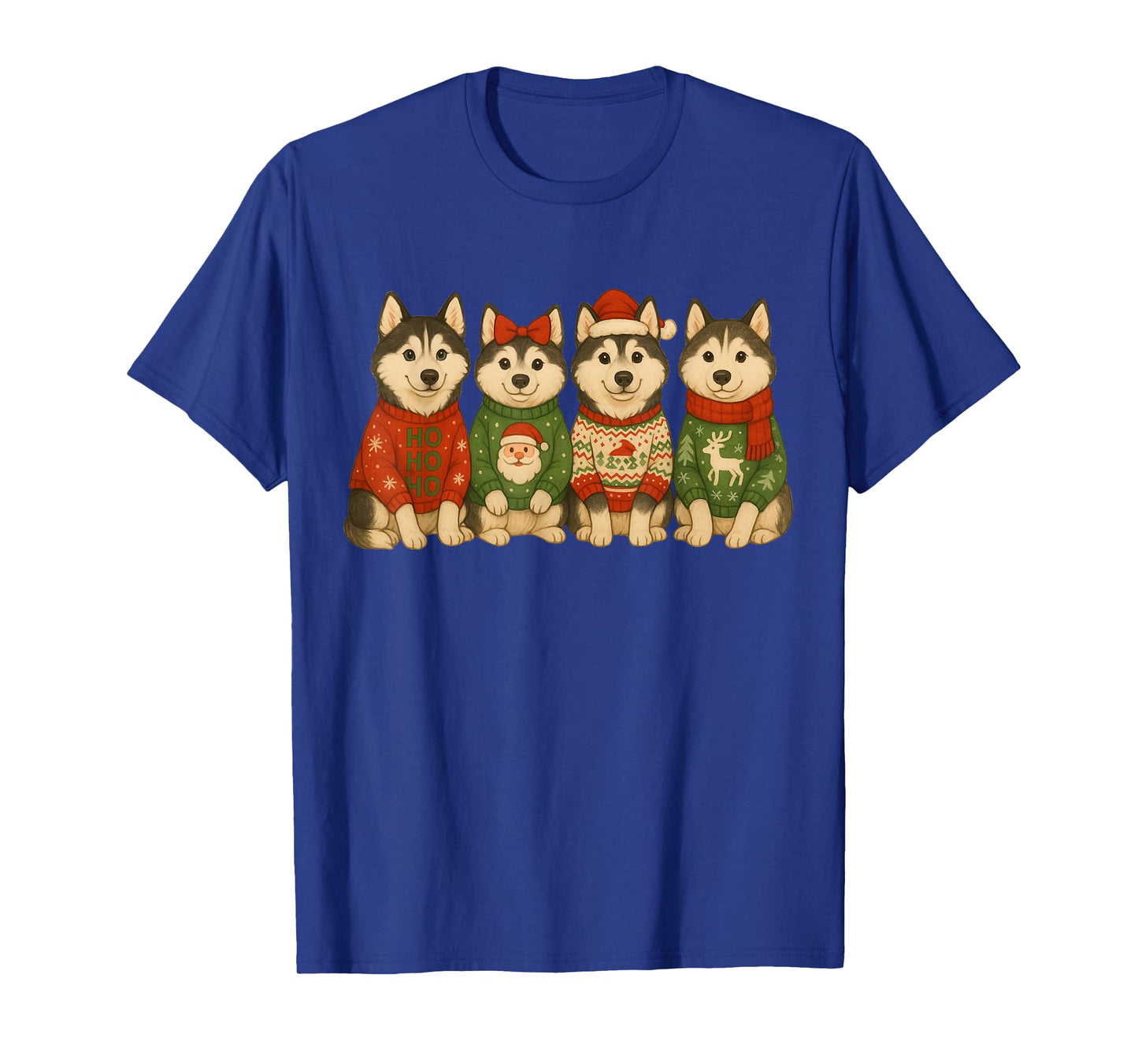 Christmas Husky Matching Family Xmas Pajama Men Women Kids T-Shirt