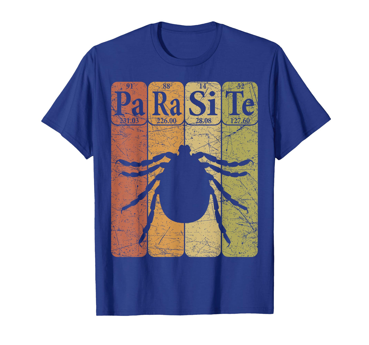 Tick Parasite Periodic Table Elements Arachnid Tick Retro T-Shirt