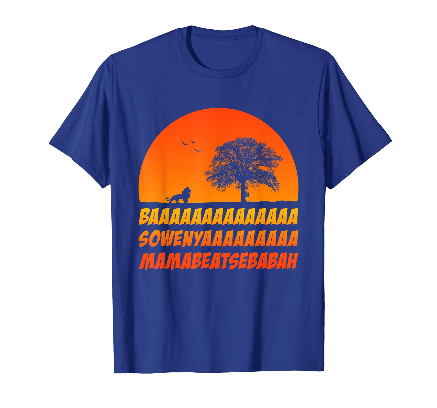 Vintage Retro by 4Do Limited African Lion Baaa Sowenyaaa Unisex-Adult T-Shirt, Black, Small, Short Sleeve