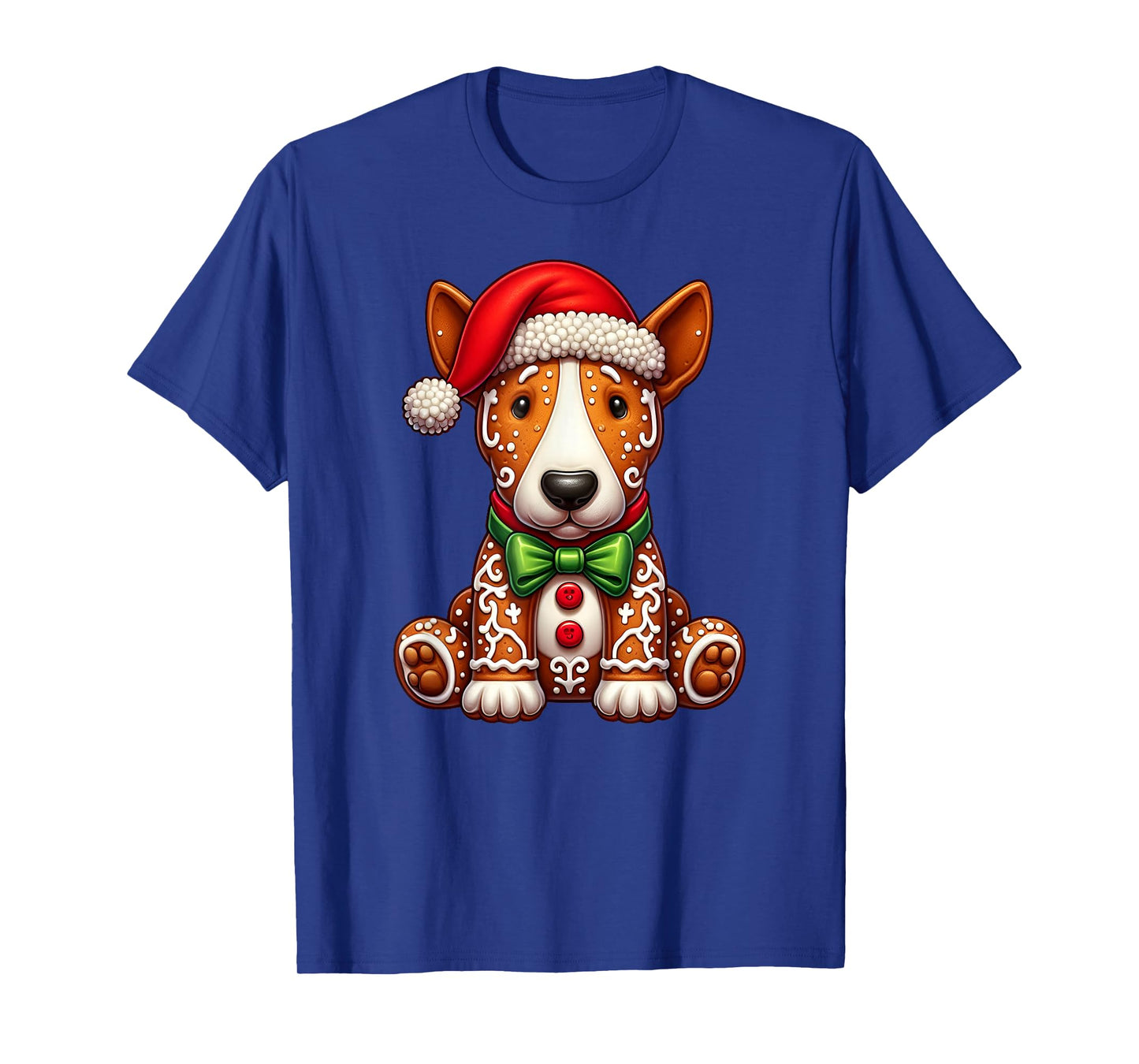 Gingerbread Man Bull Terrier Dog Christmas Womens Mens Kids T-Shirt
