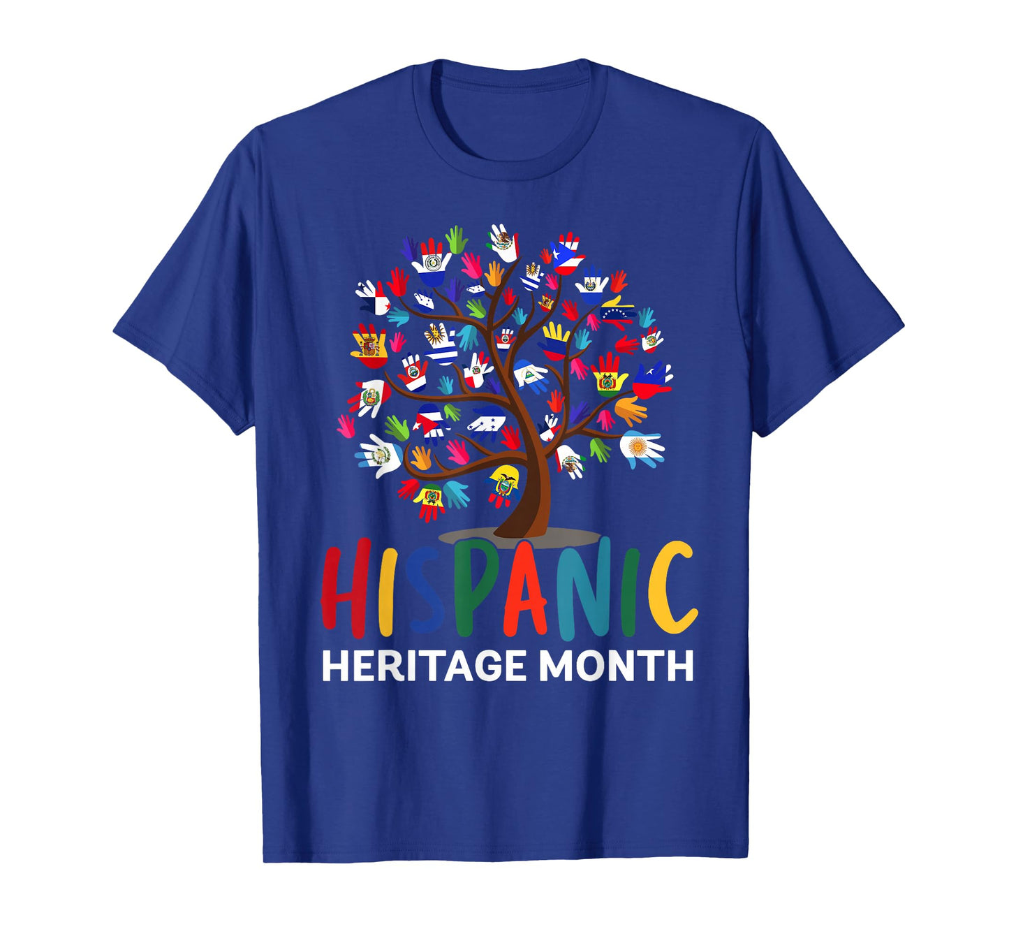 National Hispanic Heritage Month Latin Countries Flags Tree T-Shirt