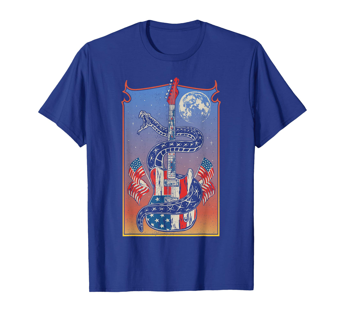 American Flag Guitar 4th of July Guitarist USA Country Music T-Shirt
