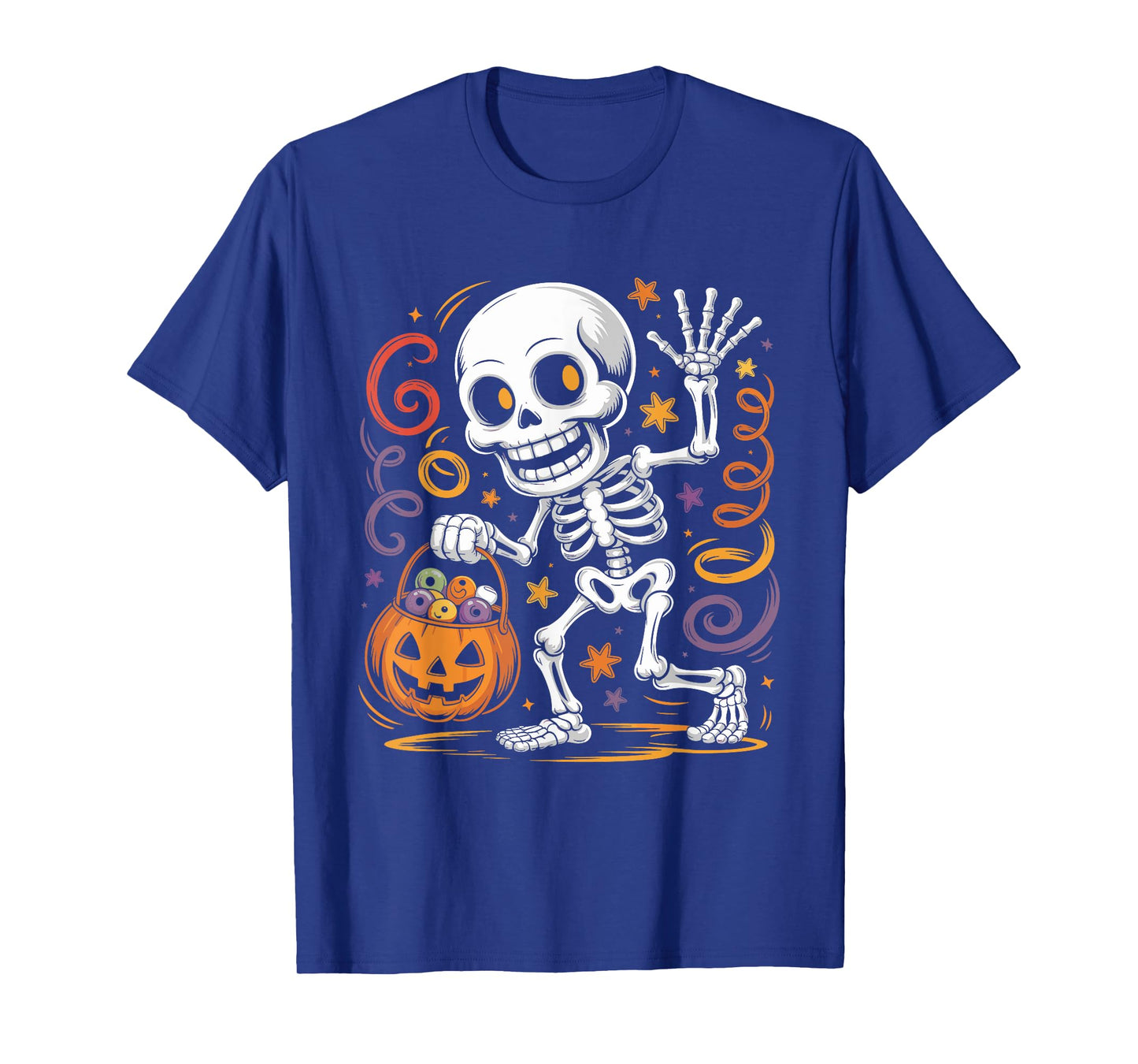 Skeleton Halloween Scary Pumpkin Costume Skull Women Men T-Shirt
