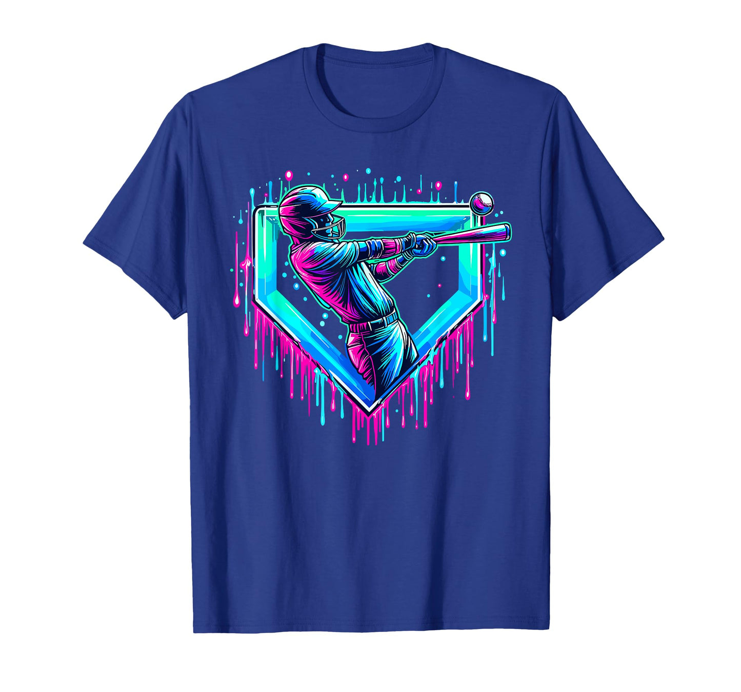 Cool Player Home Plate Baseball Ice Cream Drip T-Shirt