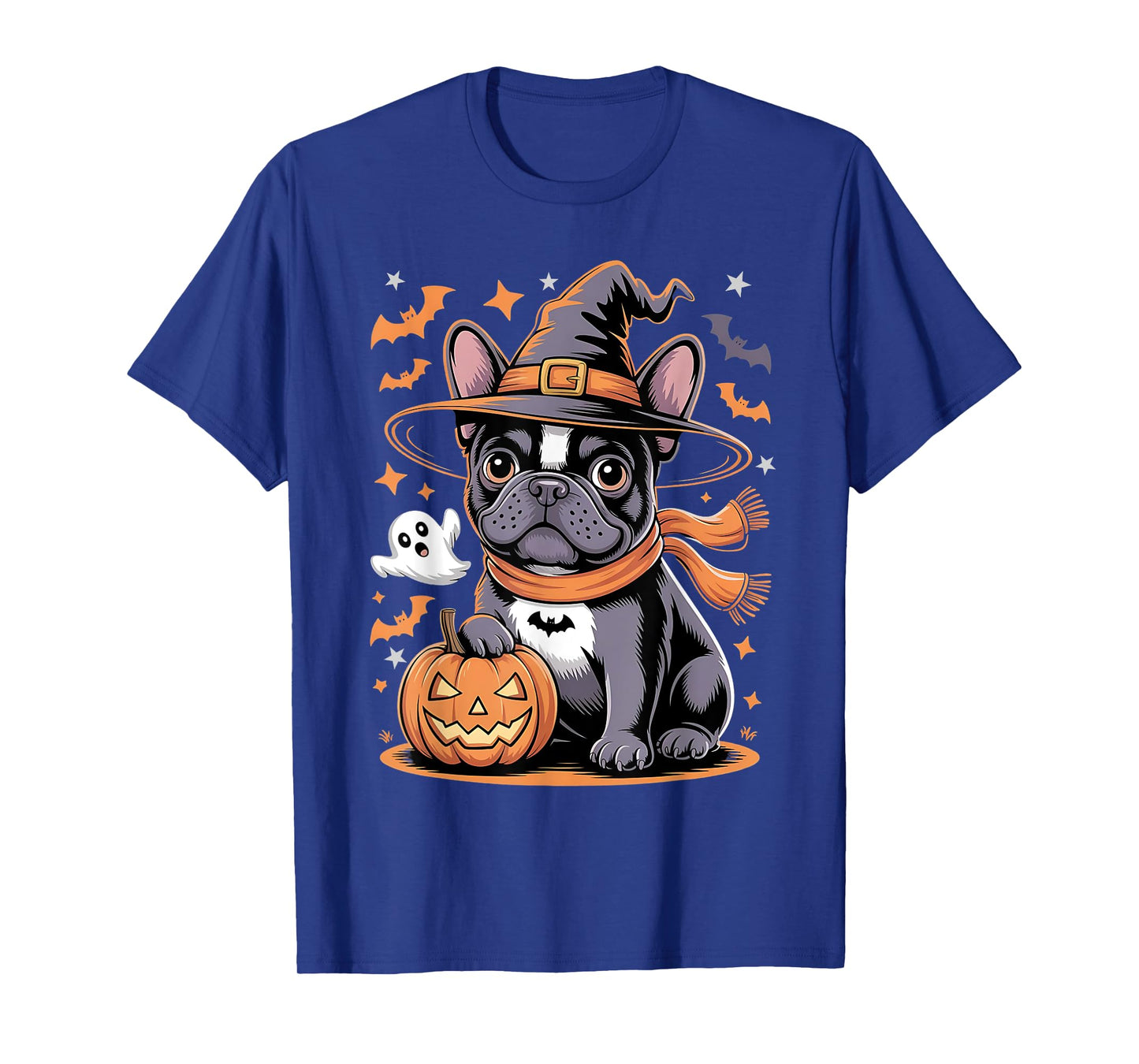 French Bulldog Halloween Funny Pumpking Dog Witch Hat Spooky T-Shirt
