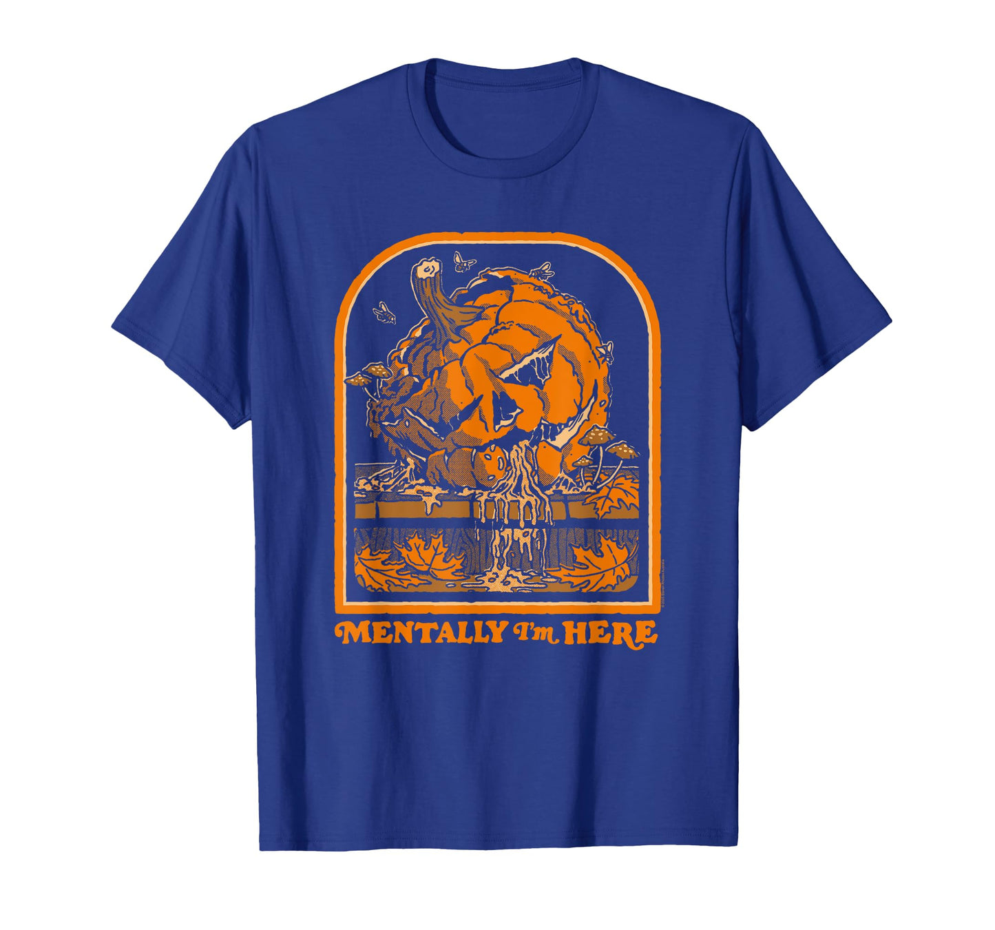 Steven Rhodes Mentally I'm Here Rotting Pumpkin Halloween T-Shirt