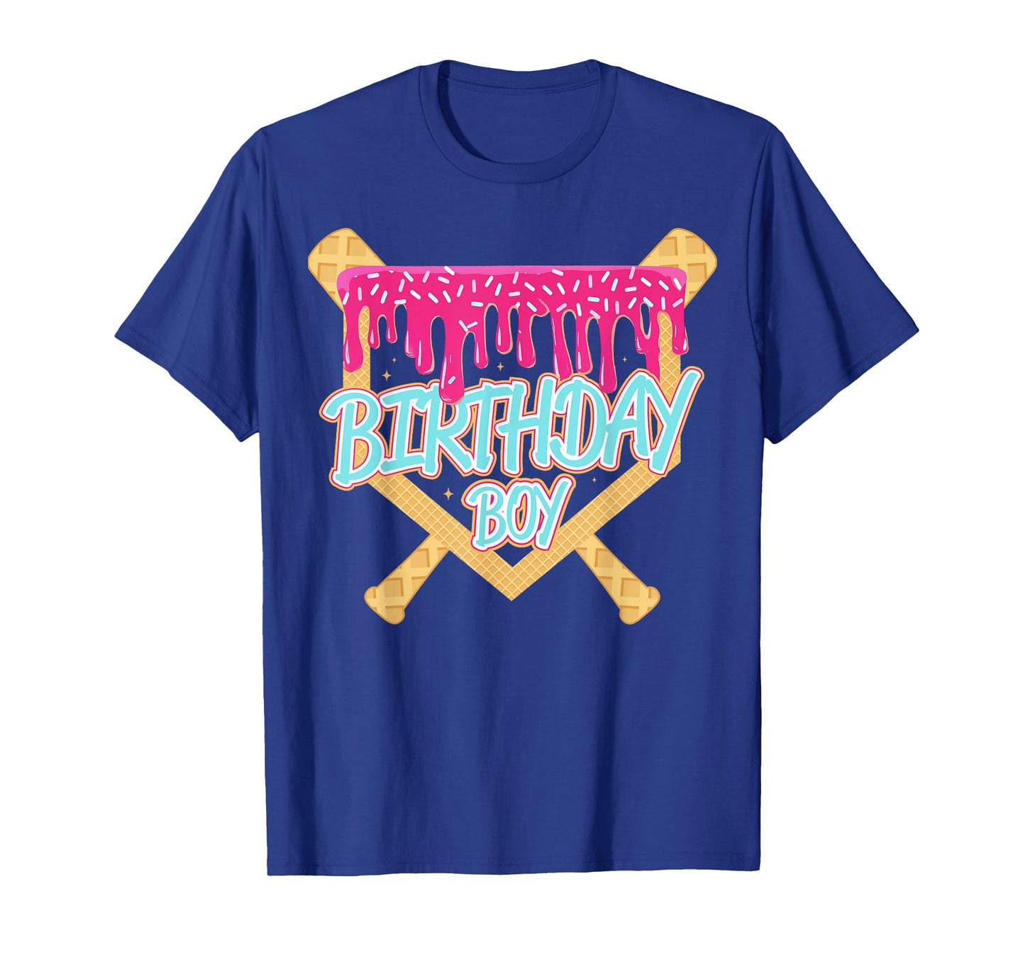 Birthday Boy Baseball Drip Birthday Ice Cream Drip Boys T-Shirt