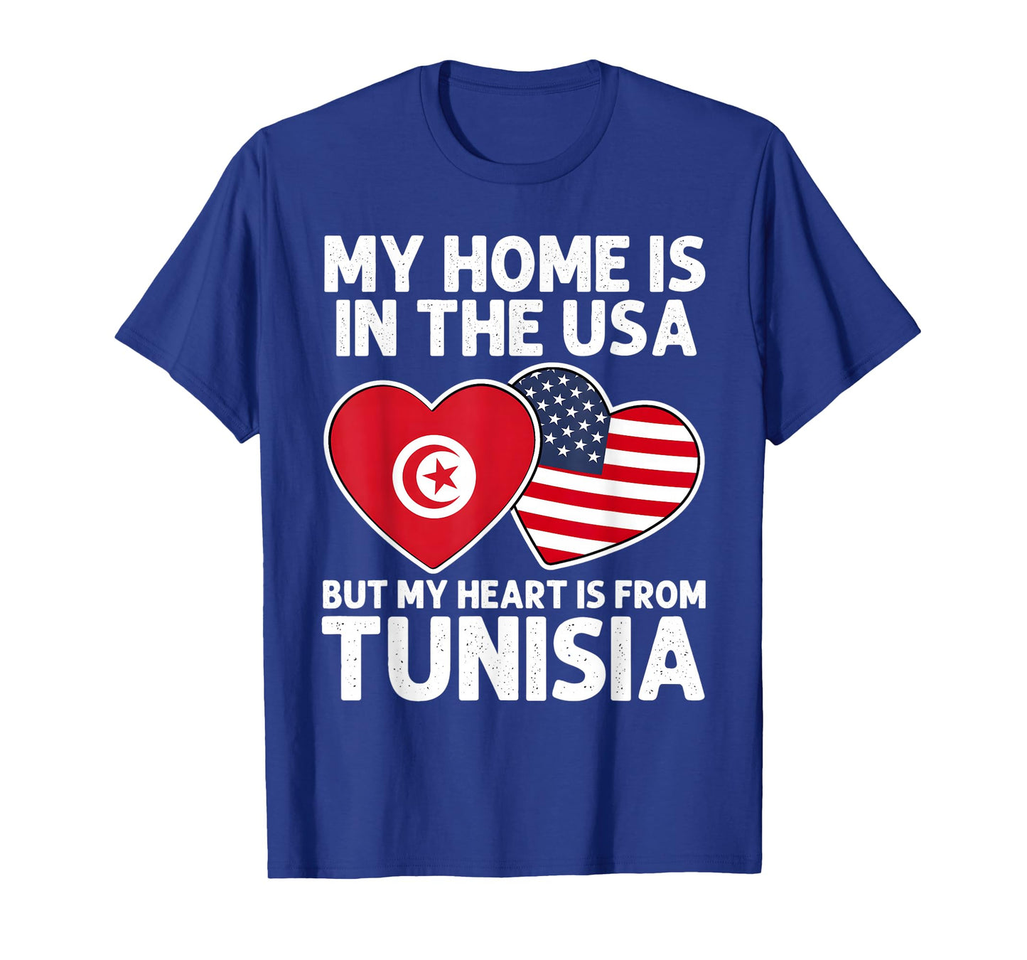 My Home USA My Heart Tunisia Tunisian American Pride Flag T-Shirt