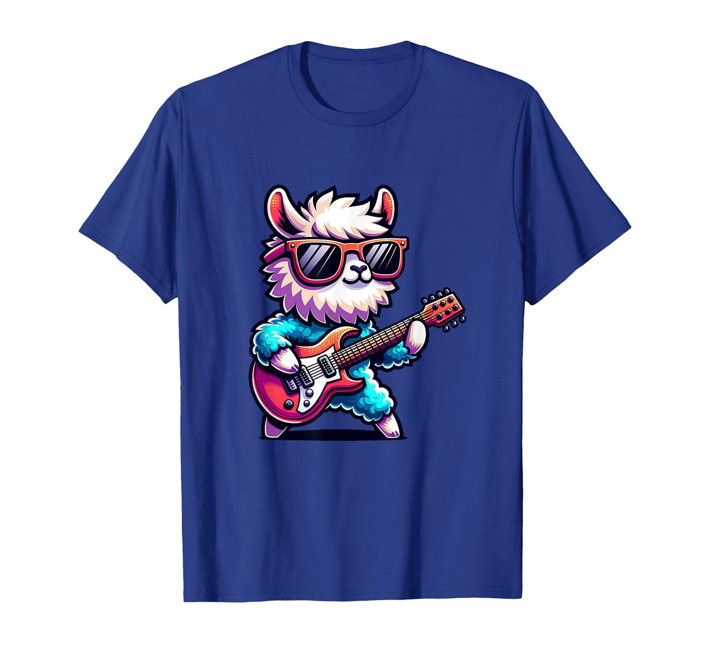 Cool Llama with E-Guitar T-Shirt