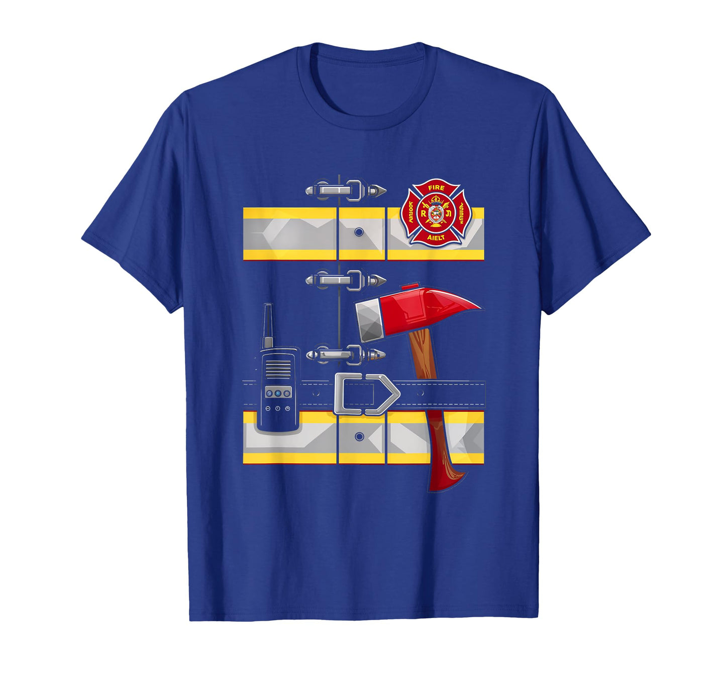 Firefighter Costume Fireman Axe Radio Halloween T-Shirt