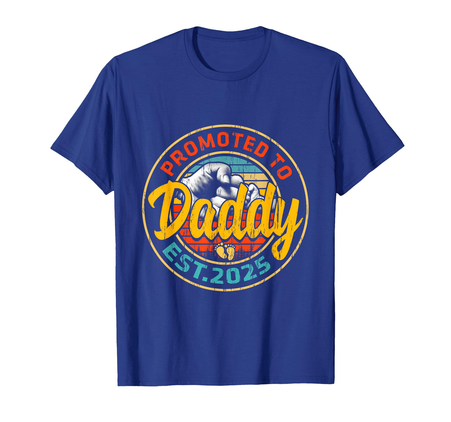Promoted To Daddy 2025 New Dad First Time Fathers Day T-Shirt