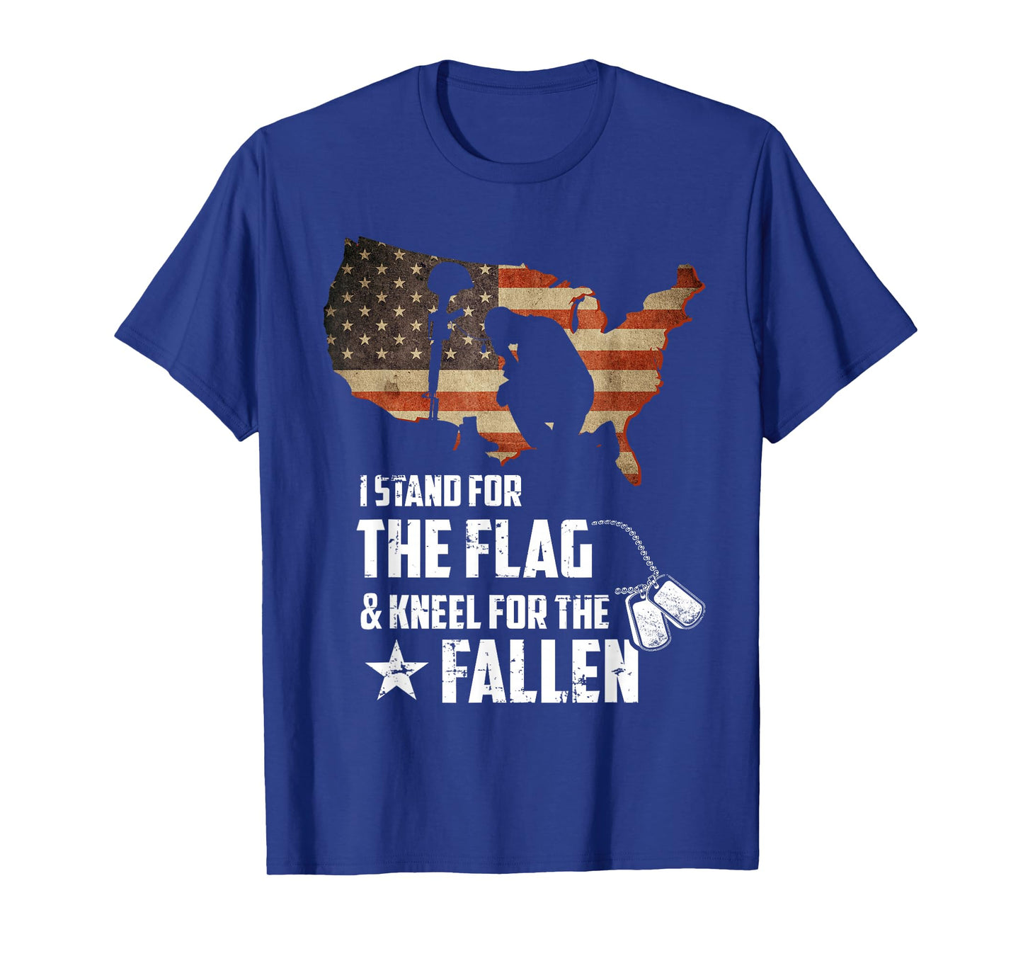 I Stand For The Flag And Kneel For The Fallen USA Veteran T-Shirt