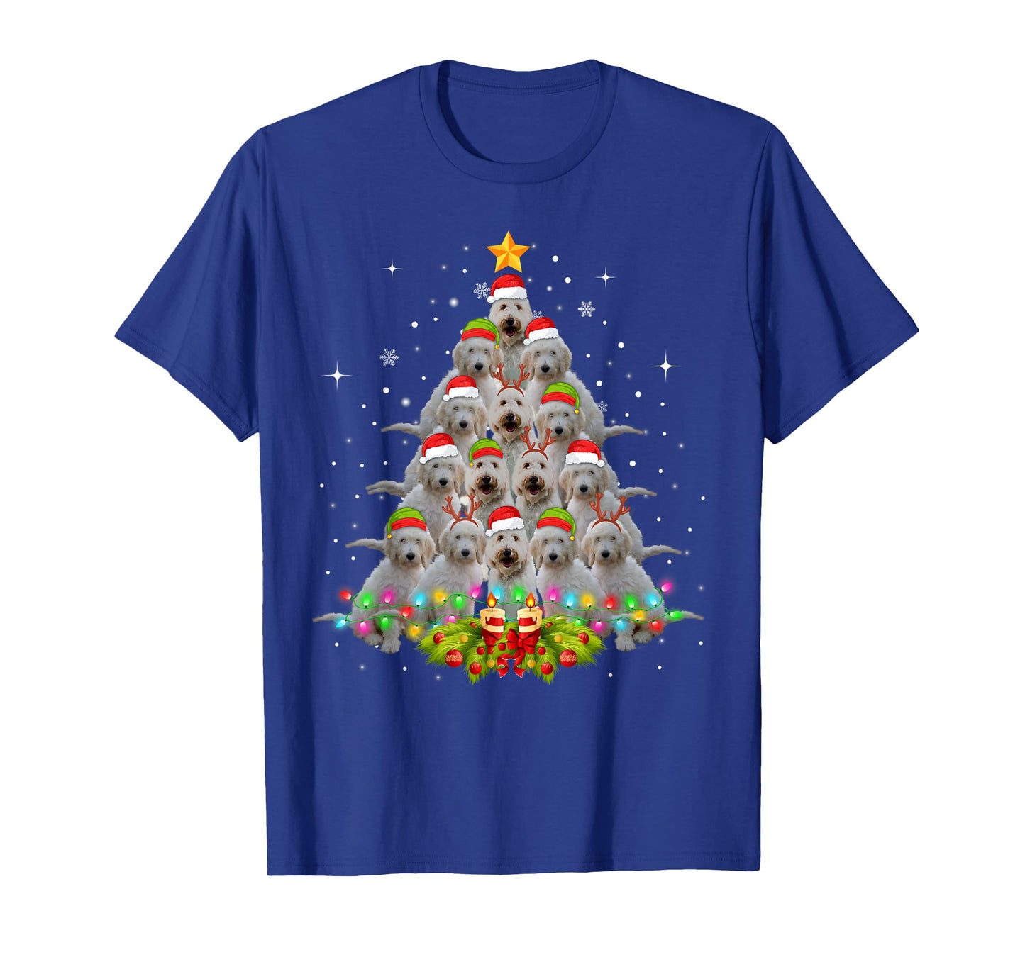 Goldendoodle Dog Tree Christmas Sweater Xmas Pet Dogs Gifts T-Shirt for Men Women Kids