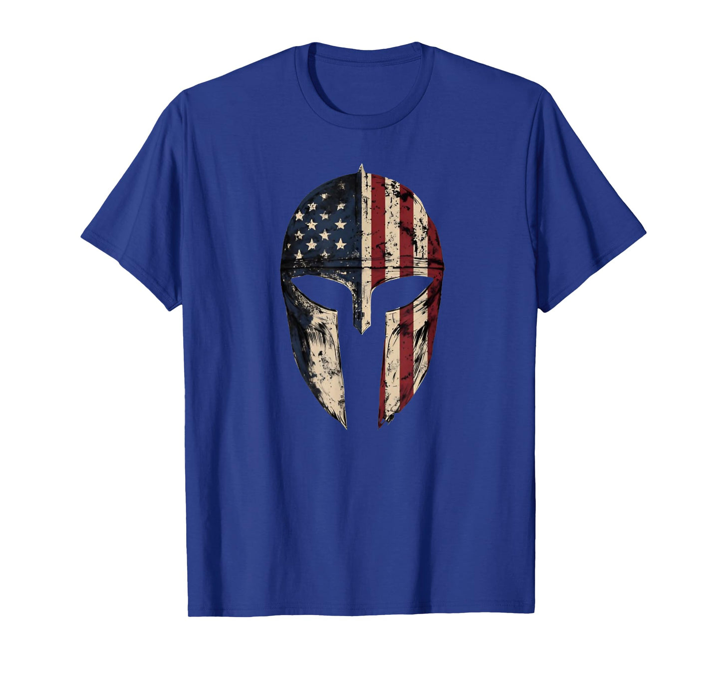 Patriotic American Spartan Warrior Men Women USA Flag Helmet T-Shirt