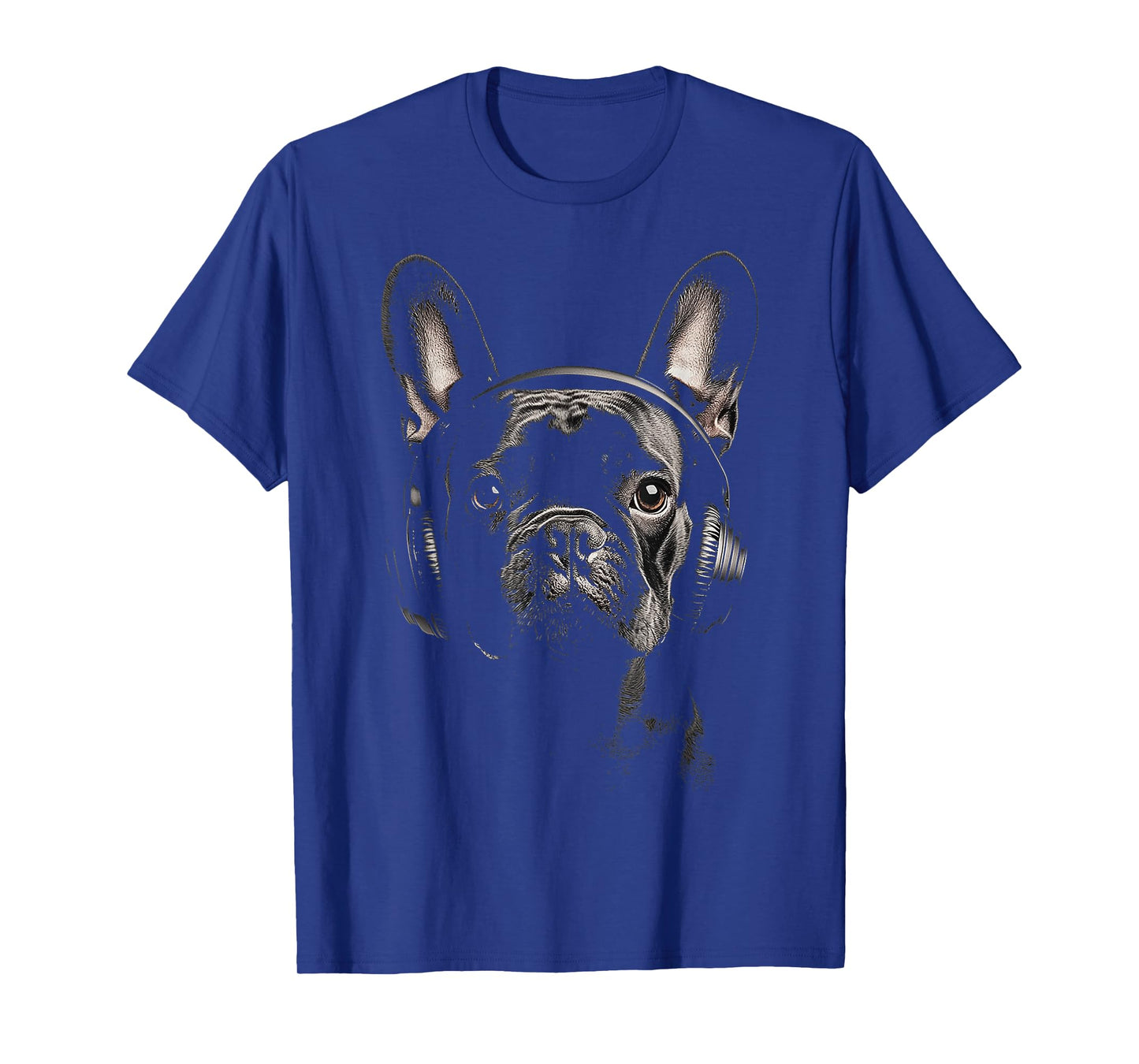 French Bulldog Dog Pet Art Music Headphone French Bulldog T-Shirt for Men Women Kids