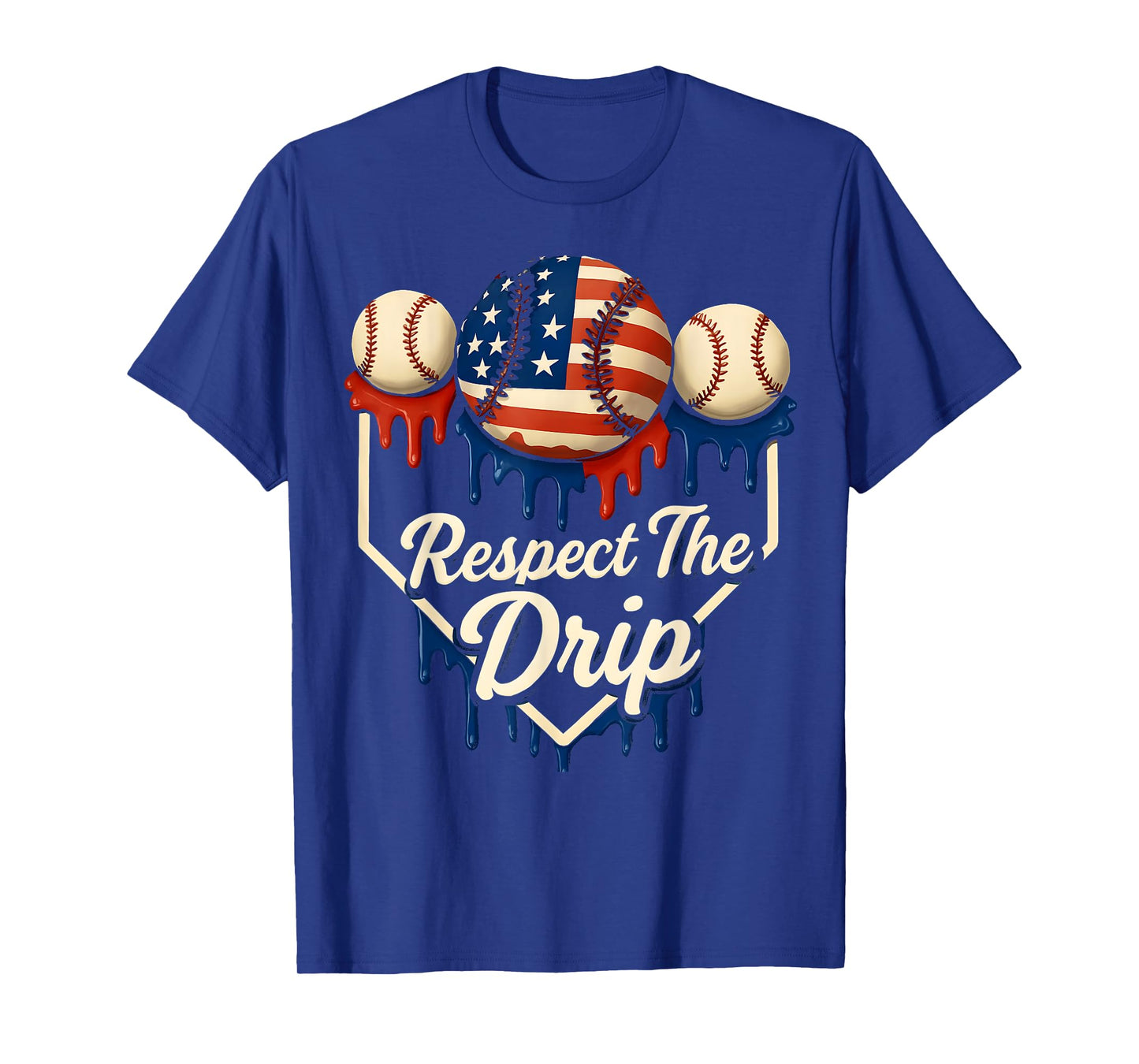 Baseball Drip American Flag 4th Of July Respect The Drip T-Shirt