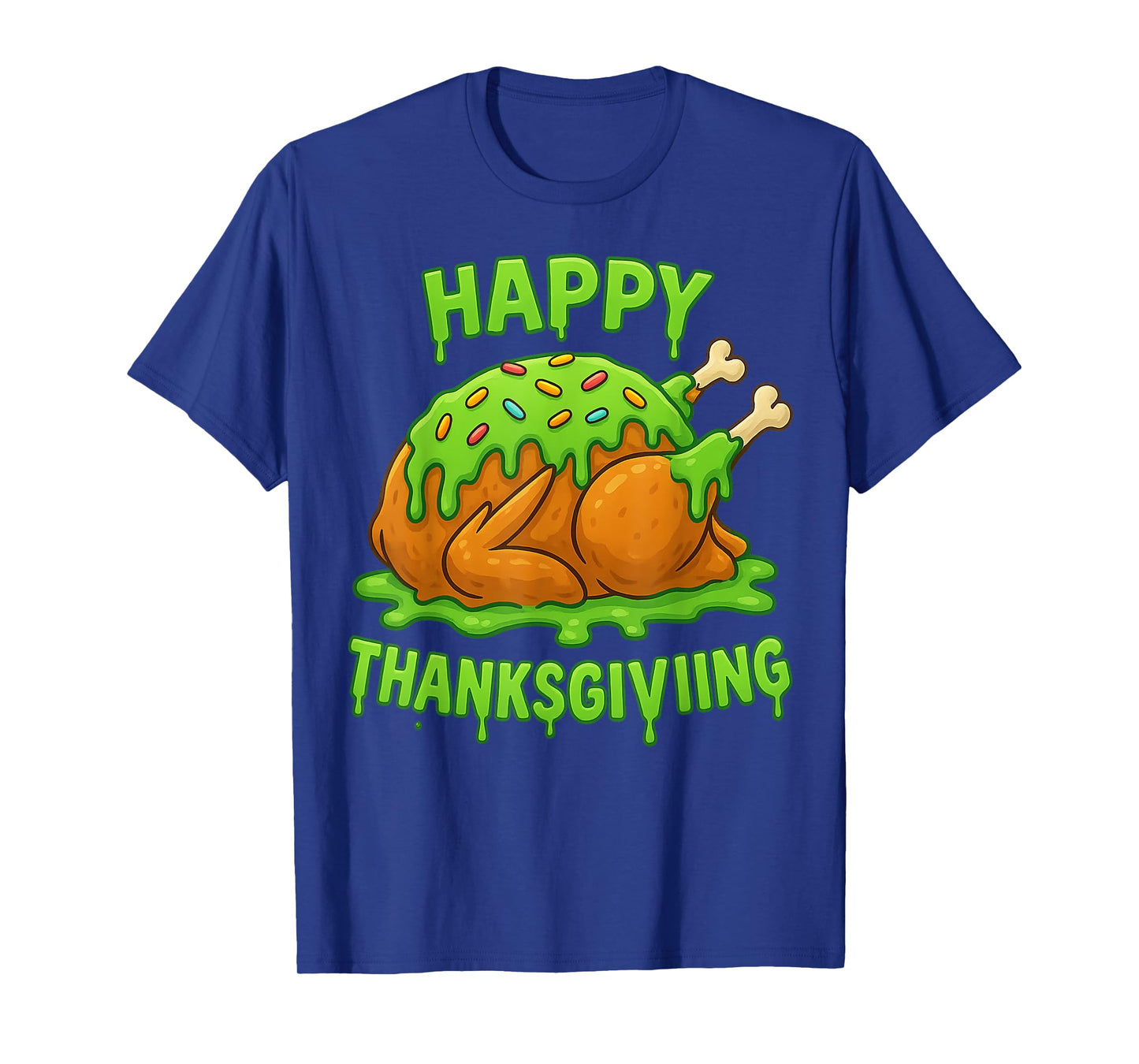 Happy Thanksgiving Drip Ice Cream Look Cool T-Shirt