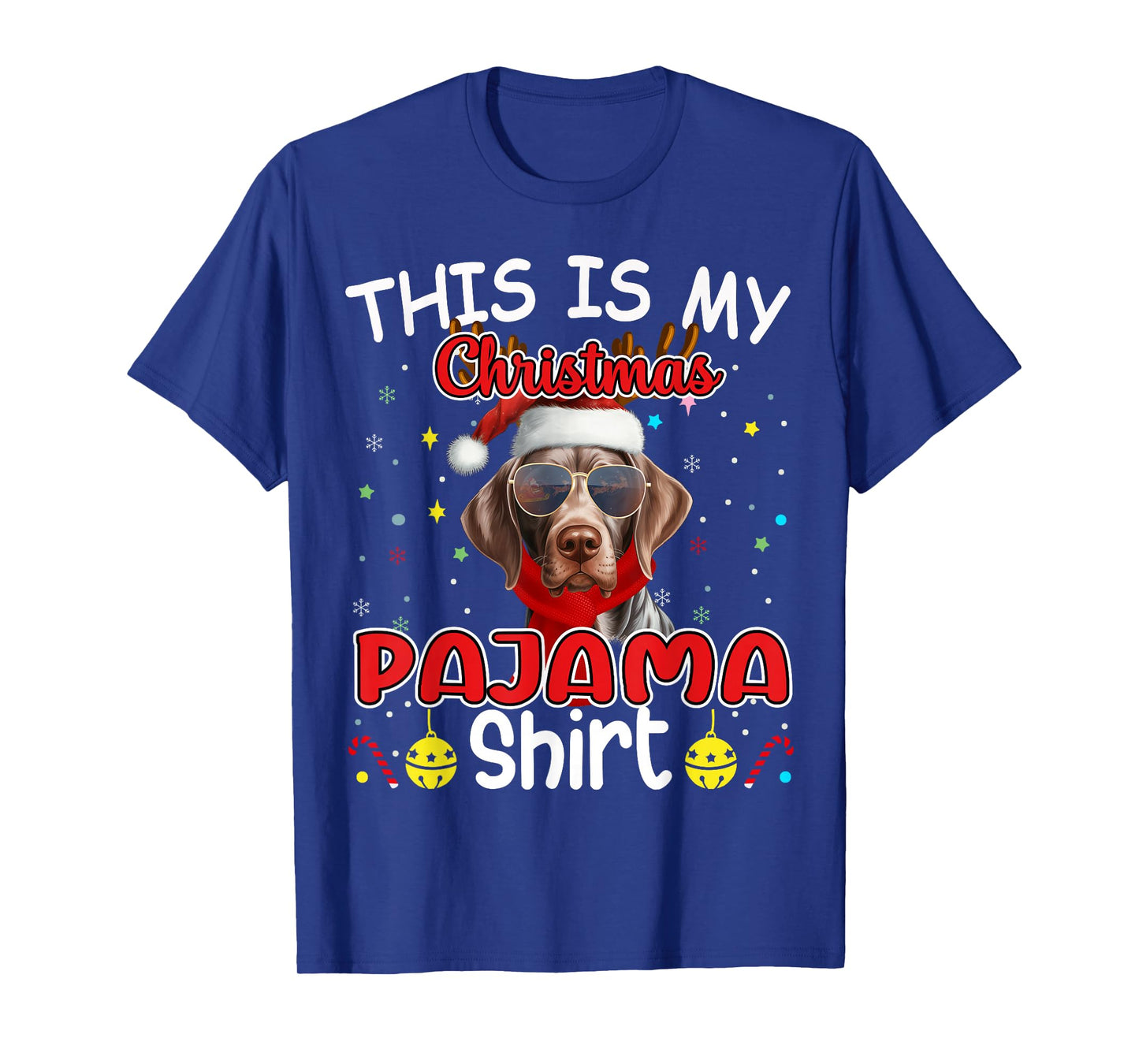 German Shorthaired Pointer Christmas Pajama Matching Xmas T-Shirt
