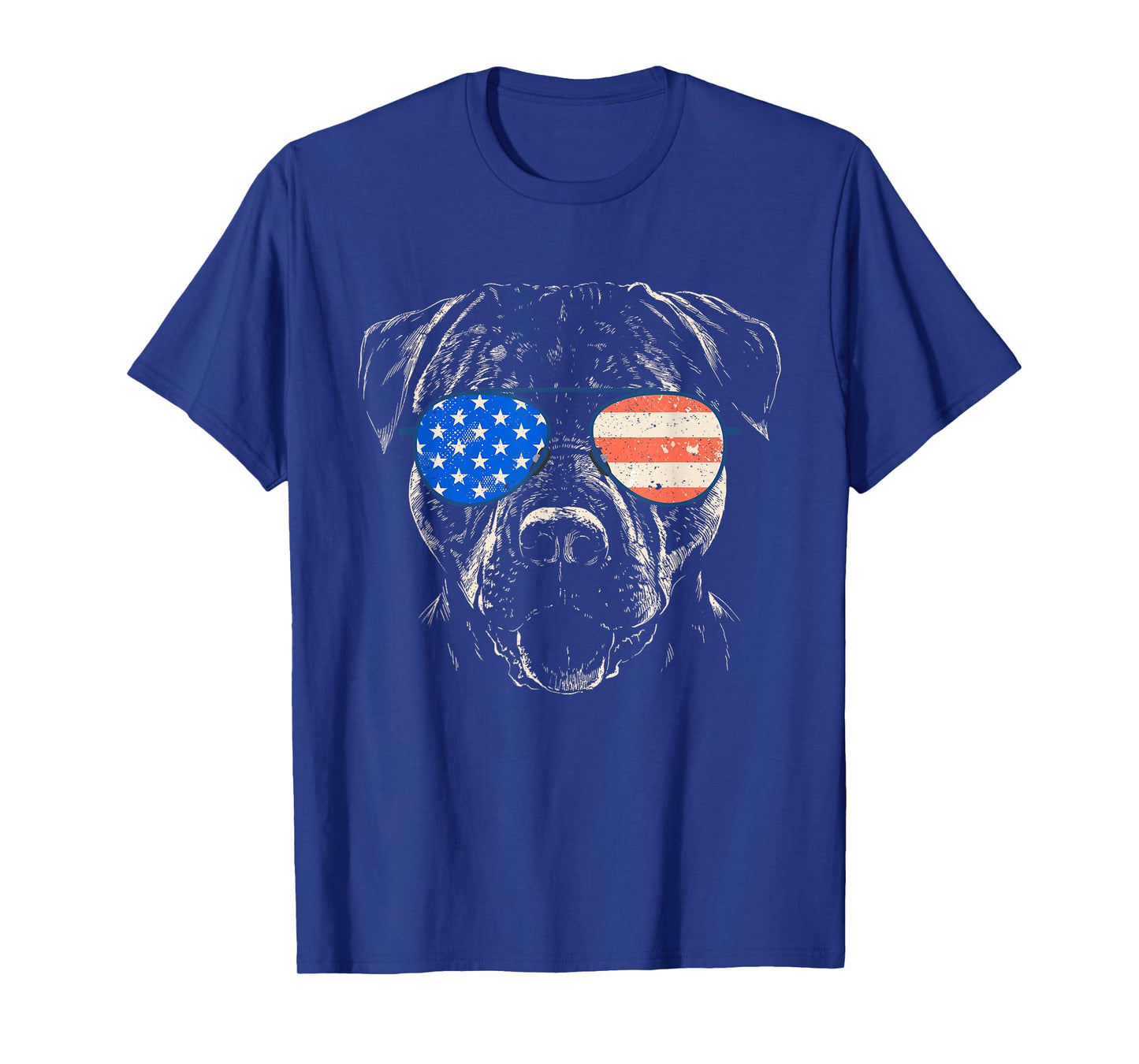 Pitbull American Flag 4th Of July Pitbull Dad Mom Dog Lover T-Shirt