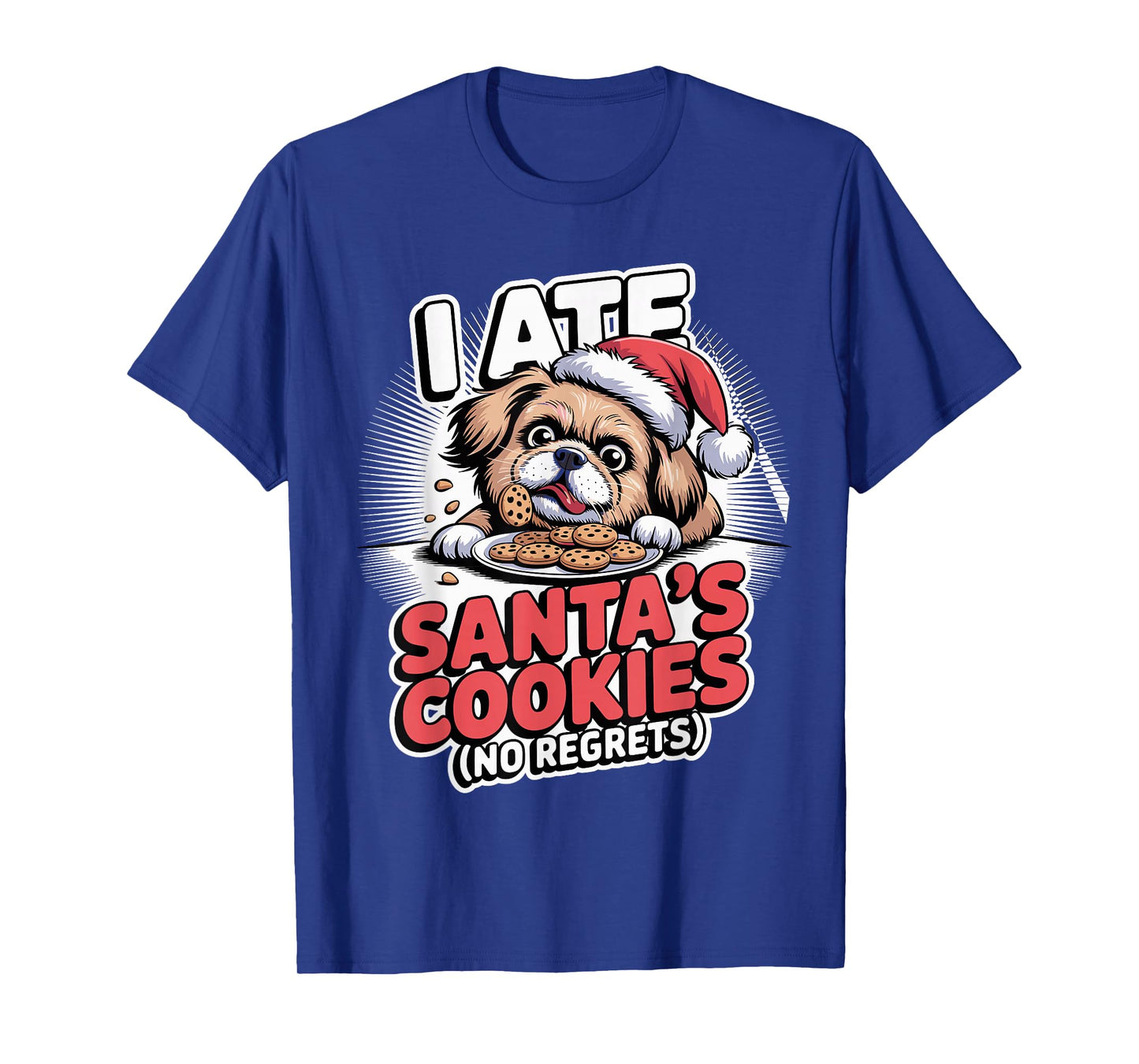 I Ate Santas Cookies Xmas Puppy Funny Christmas Pekingese T-Shirt