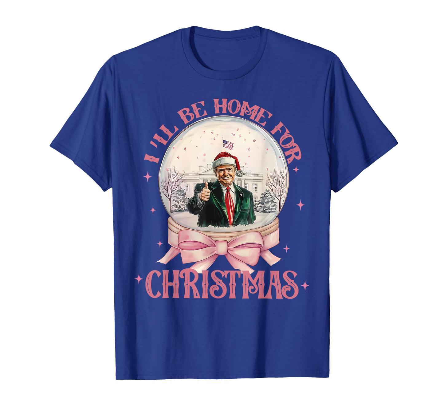 Funny Trump 2025 I'll Be Home Christmas Santa Xmas Pajamas T-Shirt