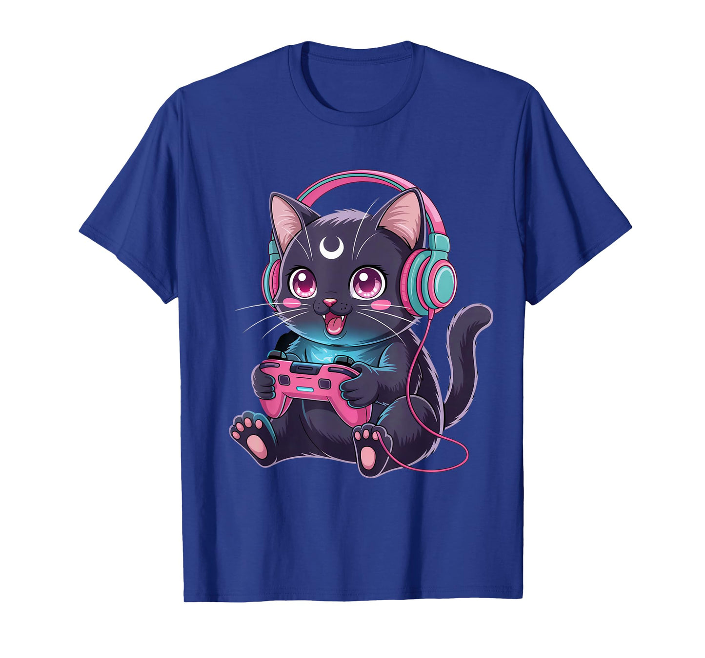 Gamer Black Cat Video Kawaii Goth Girl Clothes Pink Goth T-Shirt
