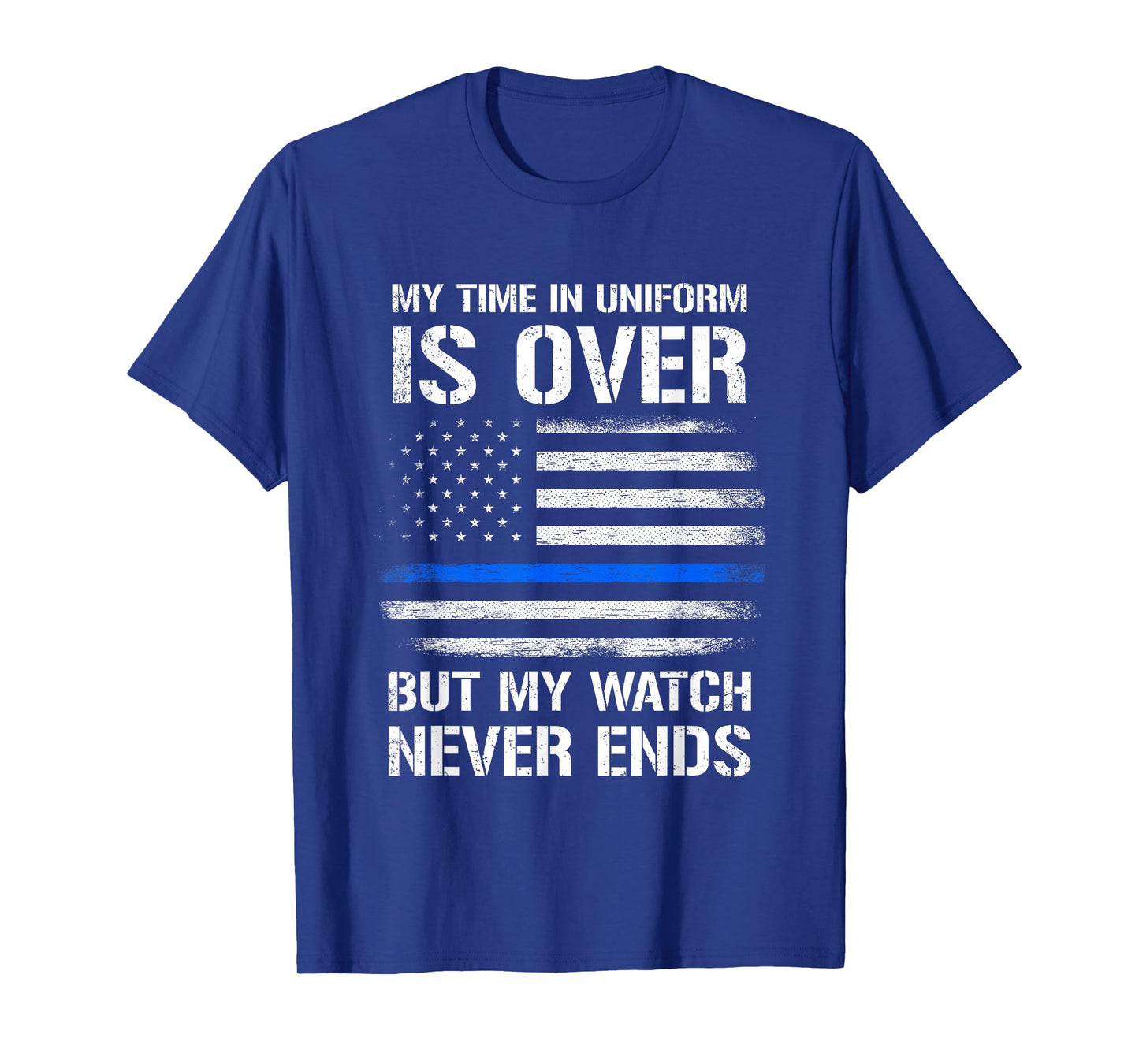 Retired Police Officer Gifts Thin Blue Line T-Shirt