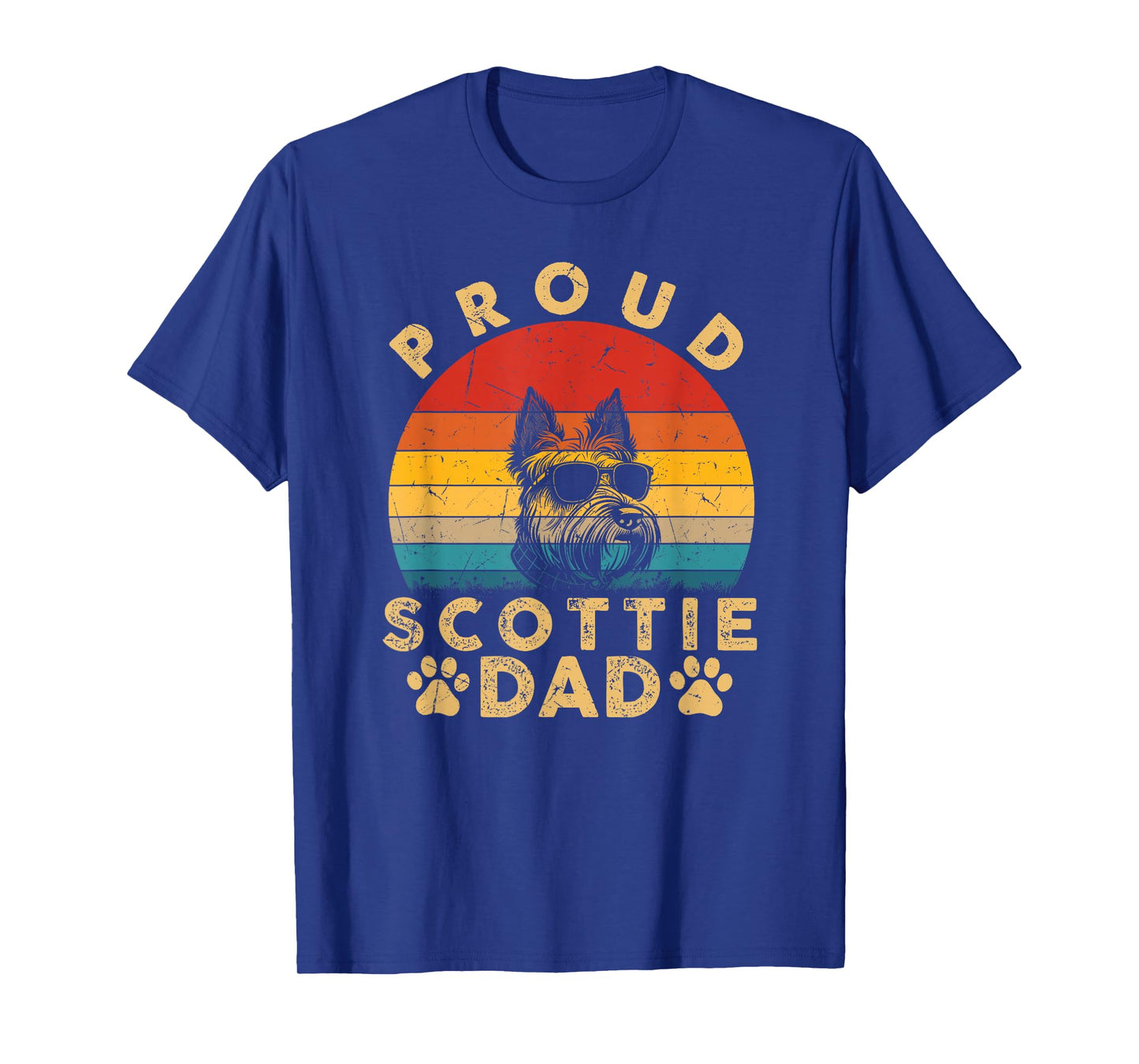 Proud Scottie Dad Gifts Funny Scottie Dog Owner Fathers Day T-Shirt