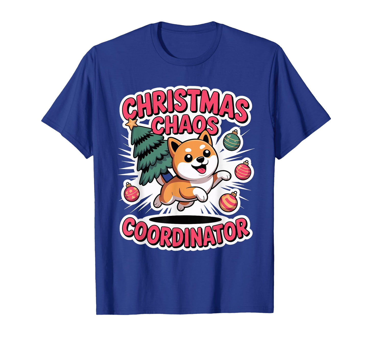 Christmas Chaos Coordinator Xmas Puppy Funny Shiba Inu T-Shirt