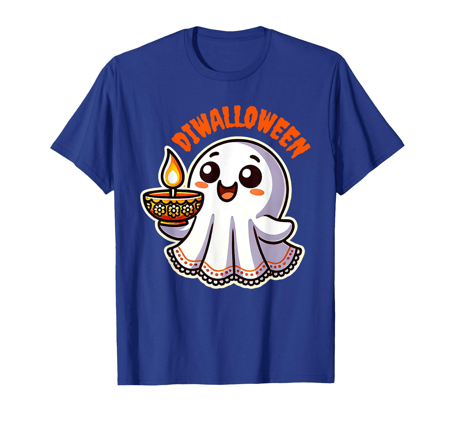 Fun Boo Ghost Lantern Diwali Deepavali Halloween Diwalloween T-Shirt