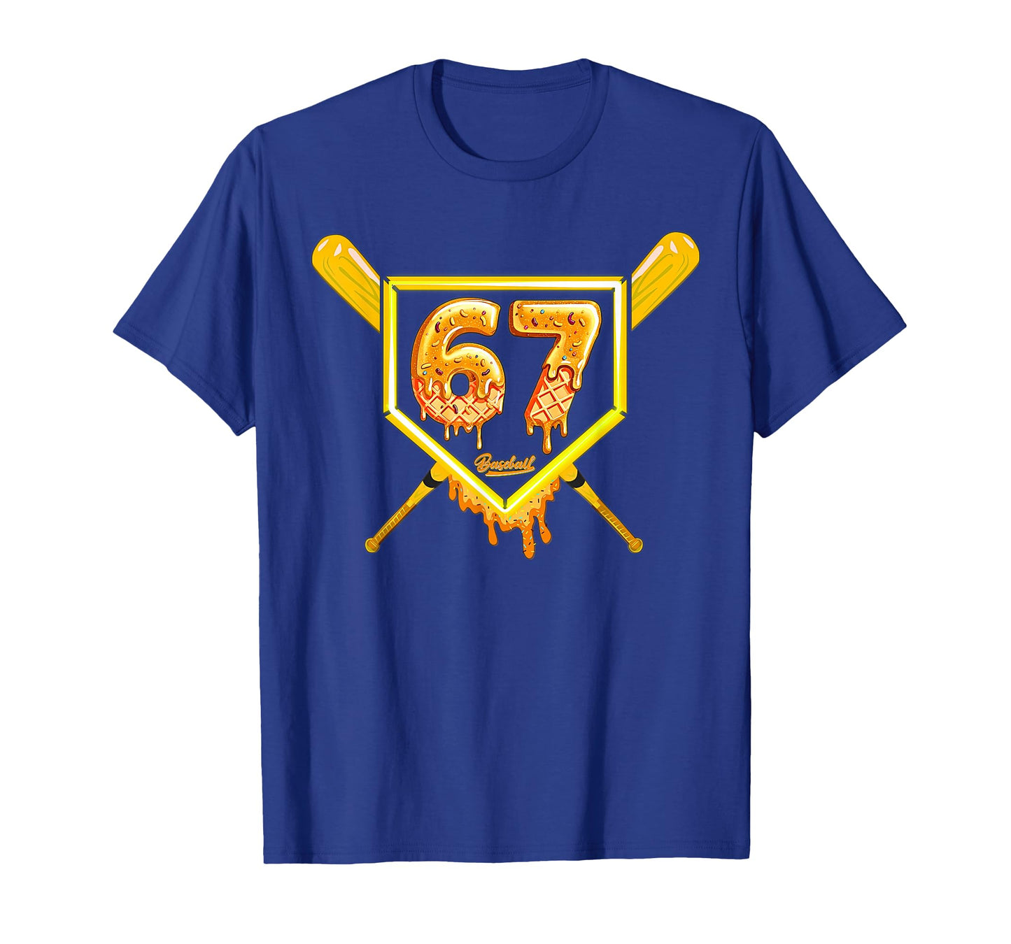Baseball Drip Number 67 Player Or 67th Birthday T-Shirt