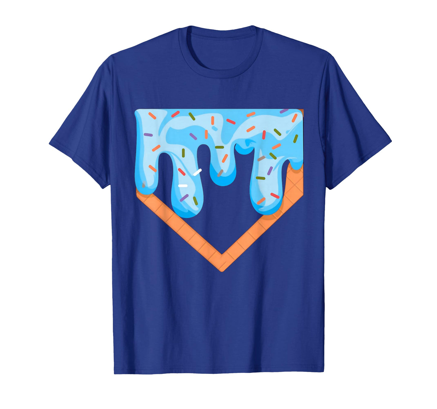 Baseball Ice Cream Dripping Baseball Home Plate Drip Funny T-Shirt