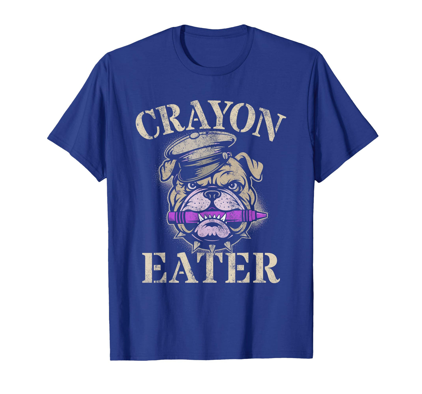 Cute Crayon Eater Bulldog Grunt Family Military Soldier Meme T-Shirt