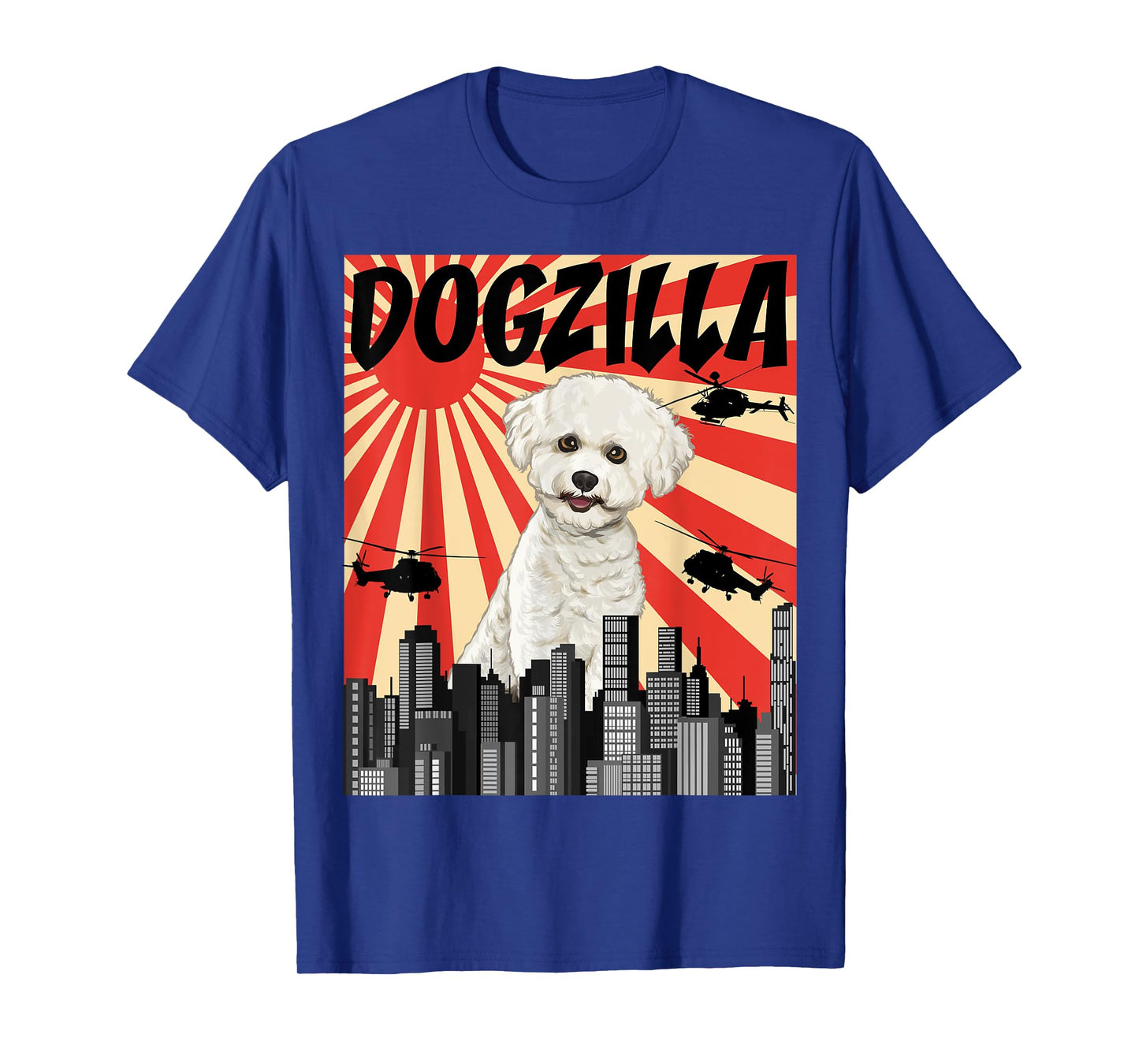 Funny Retro Japanese Dogzilla Bichons Frise T-Shirt
