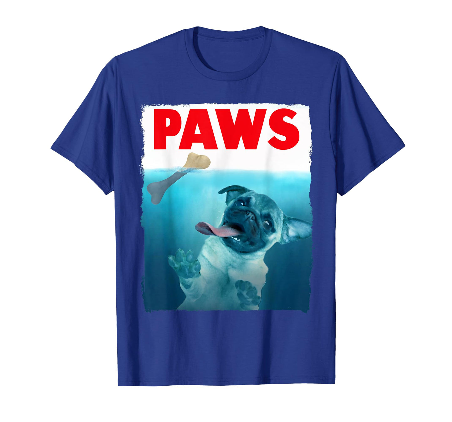 Paws Pug Dog and Bone Top Funny Cat Lover Parody T-Shirt