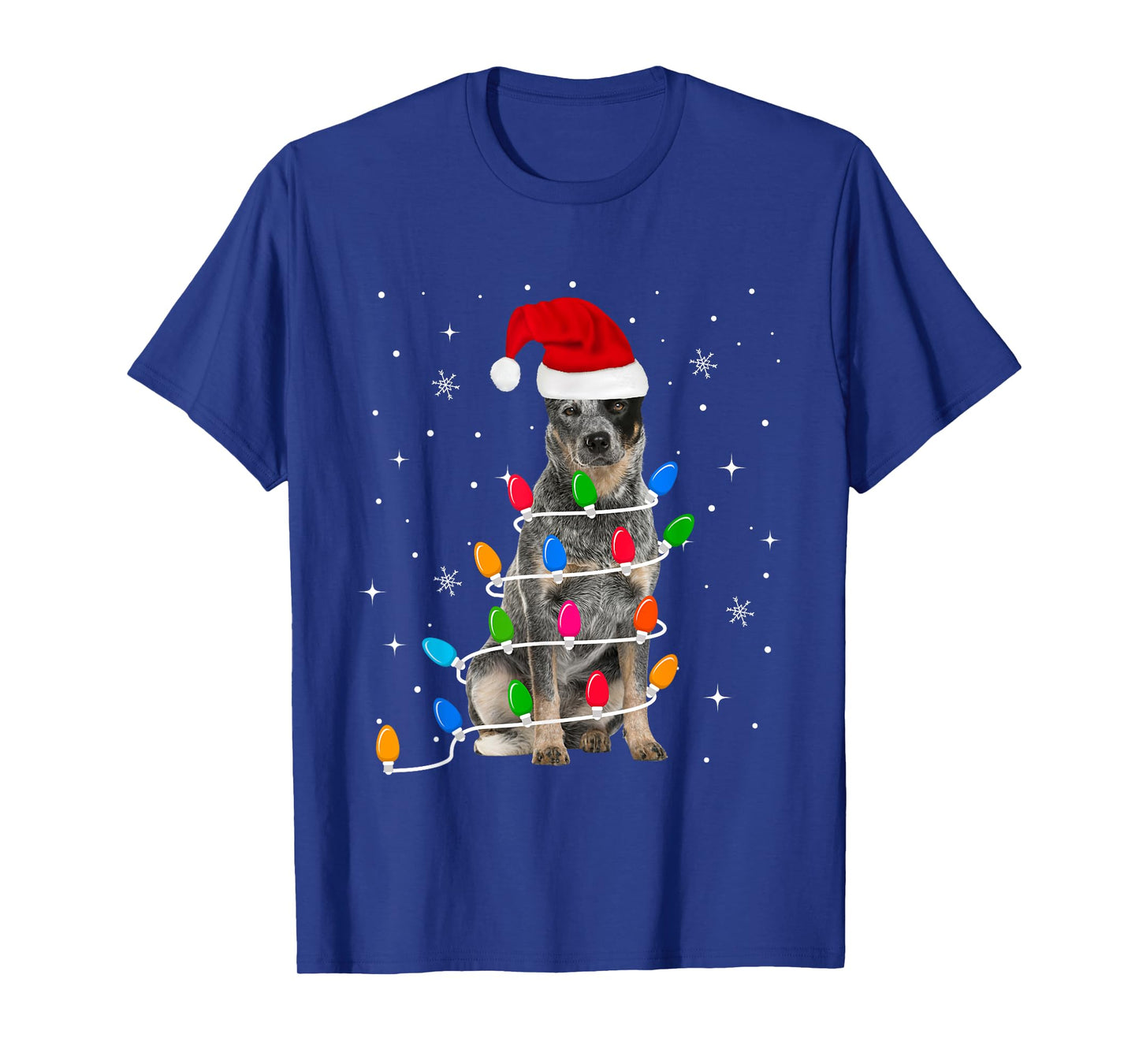 Funny Australian Cattle Dog Christmas Light Gifts Xmas T-Shirt