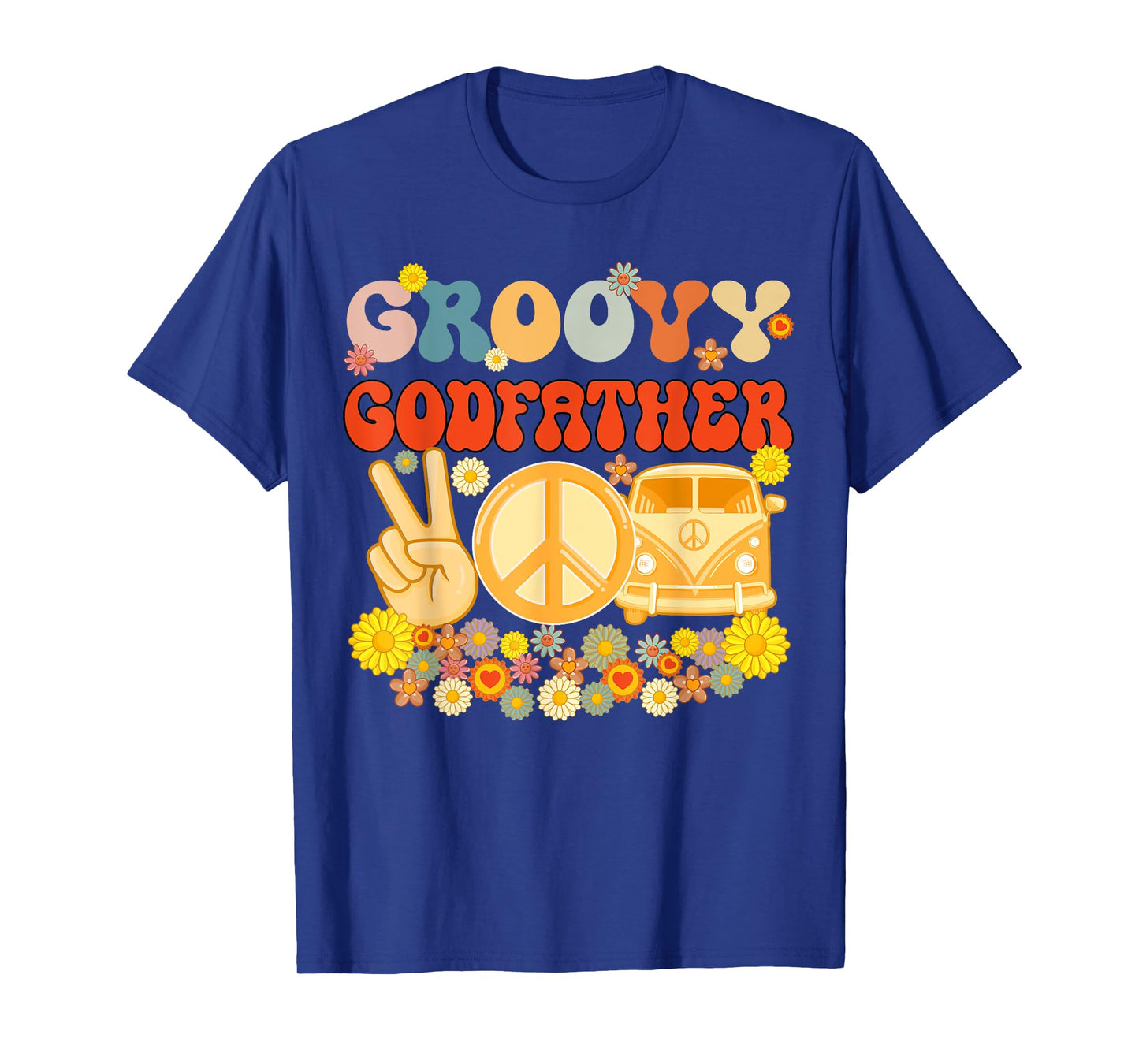 Groovy Godfather Retro Matching Family Baby Shower Father's T-Shirt
